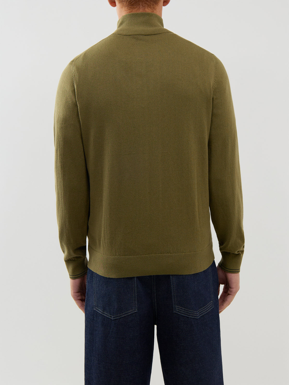 Quarter-Zip Zebra Knit Jumper