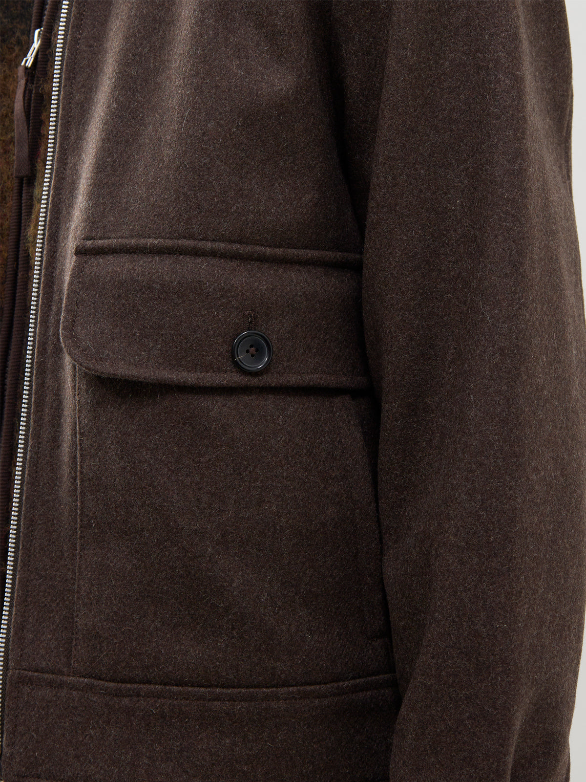 Wool-Blend Harrington Jacket – Brown