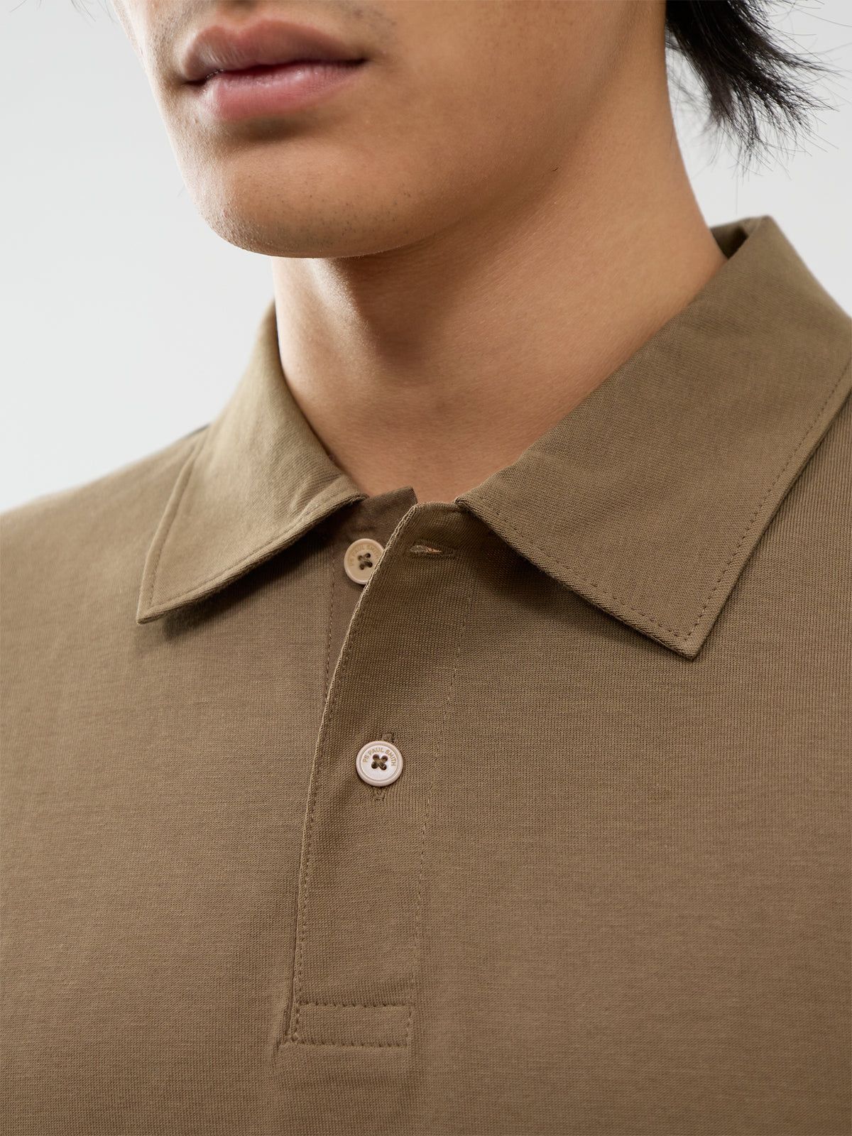 Organic Cotton Knitted Polo Shirt – Brown
