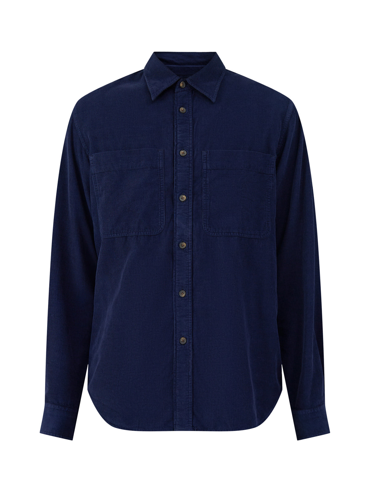 Organic Cotton Cord Long-Sleeve Shirt – Navy