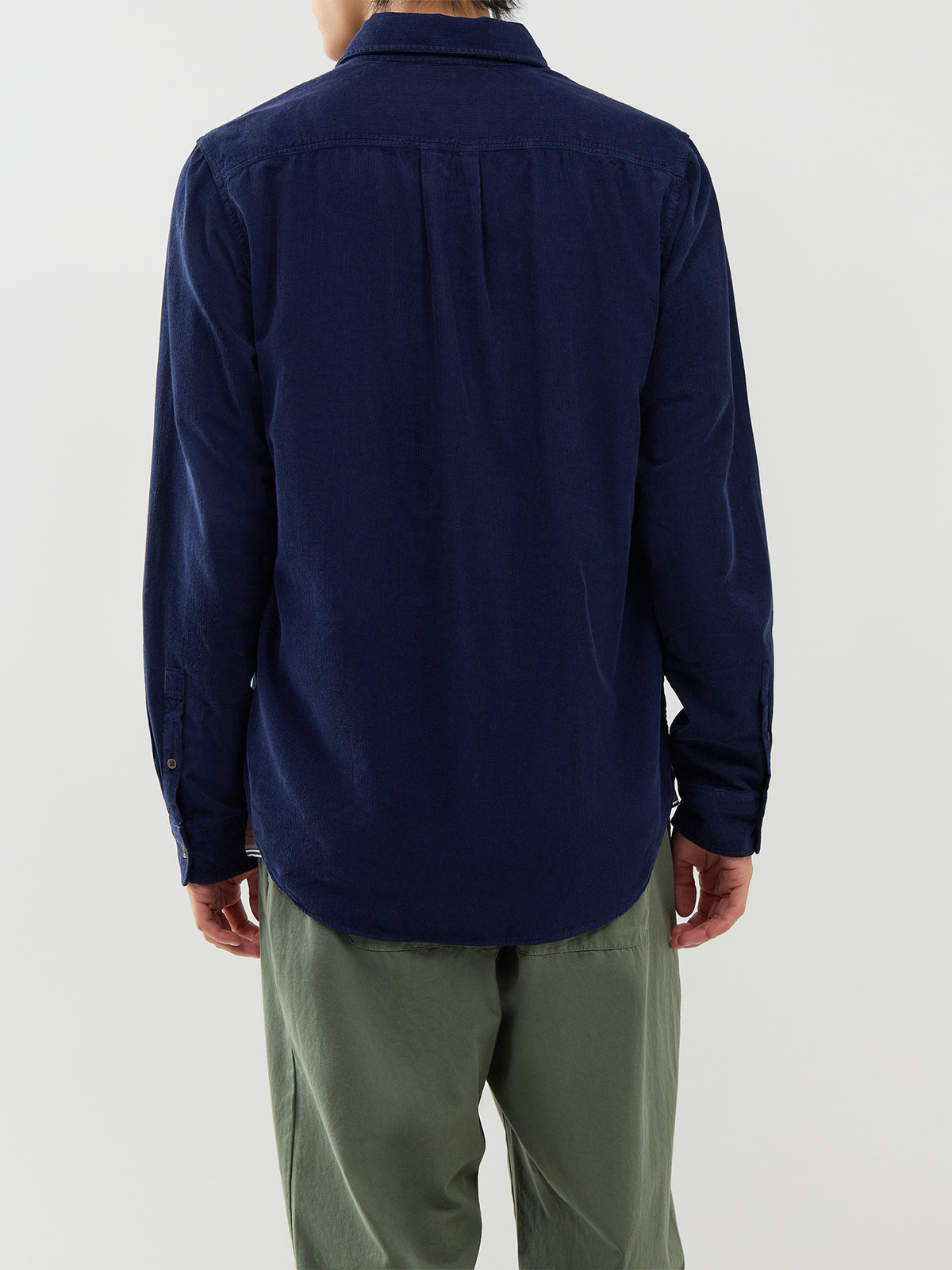 Organic Cotton Cord Long-Sleeve Shirt – Navy