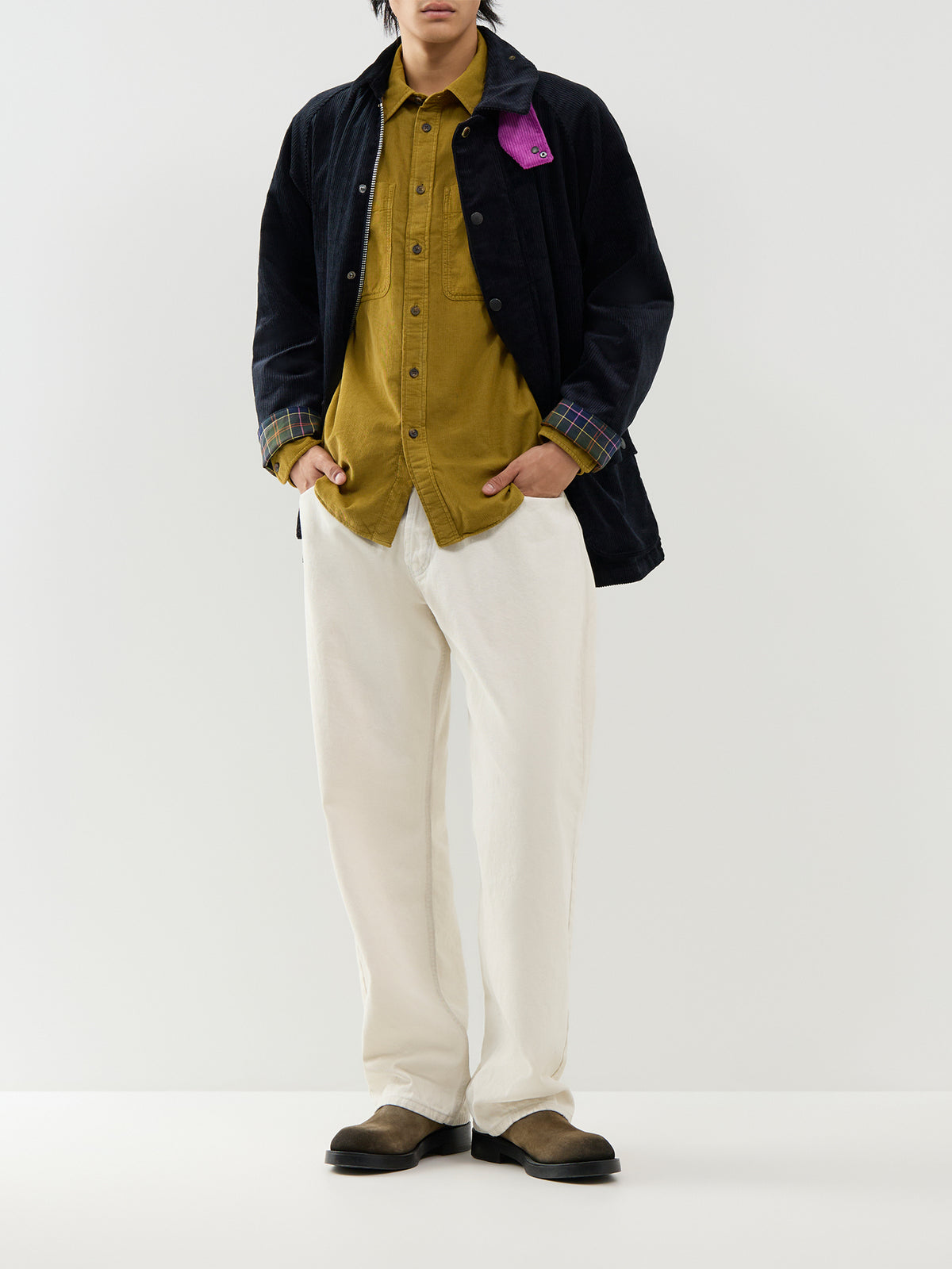 Organic Cotton Cord Long-Sleeve Shirt – Olive Green