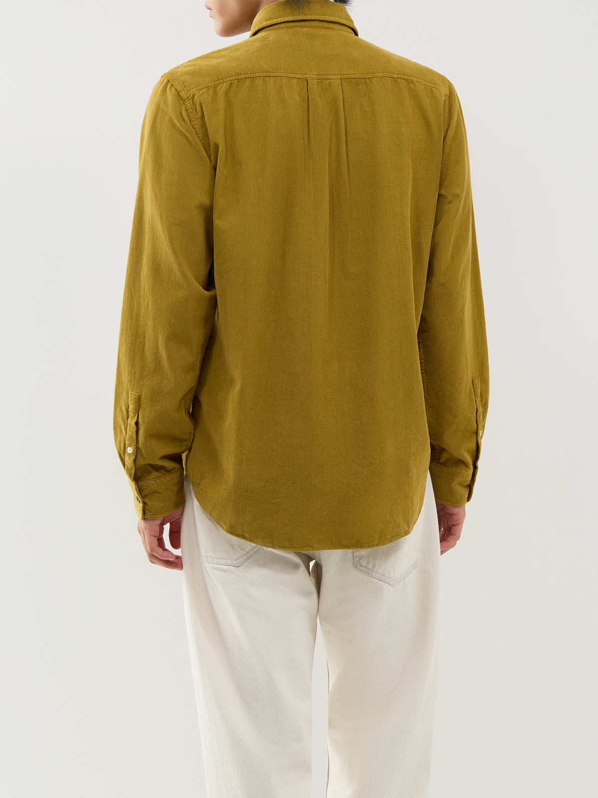 Organic Cotton Cord Long-Sleeve Shirt – Olive Green