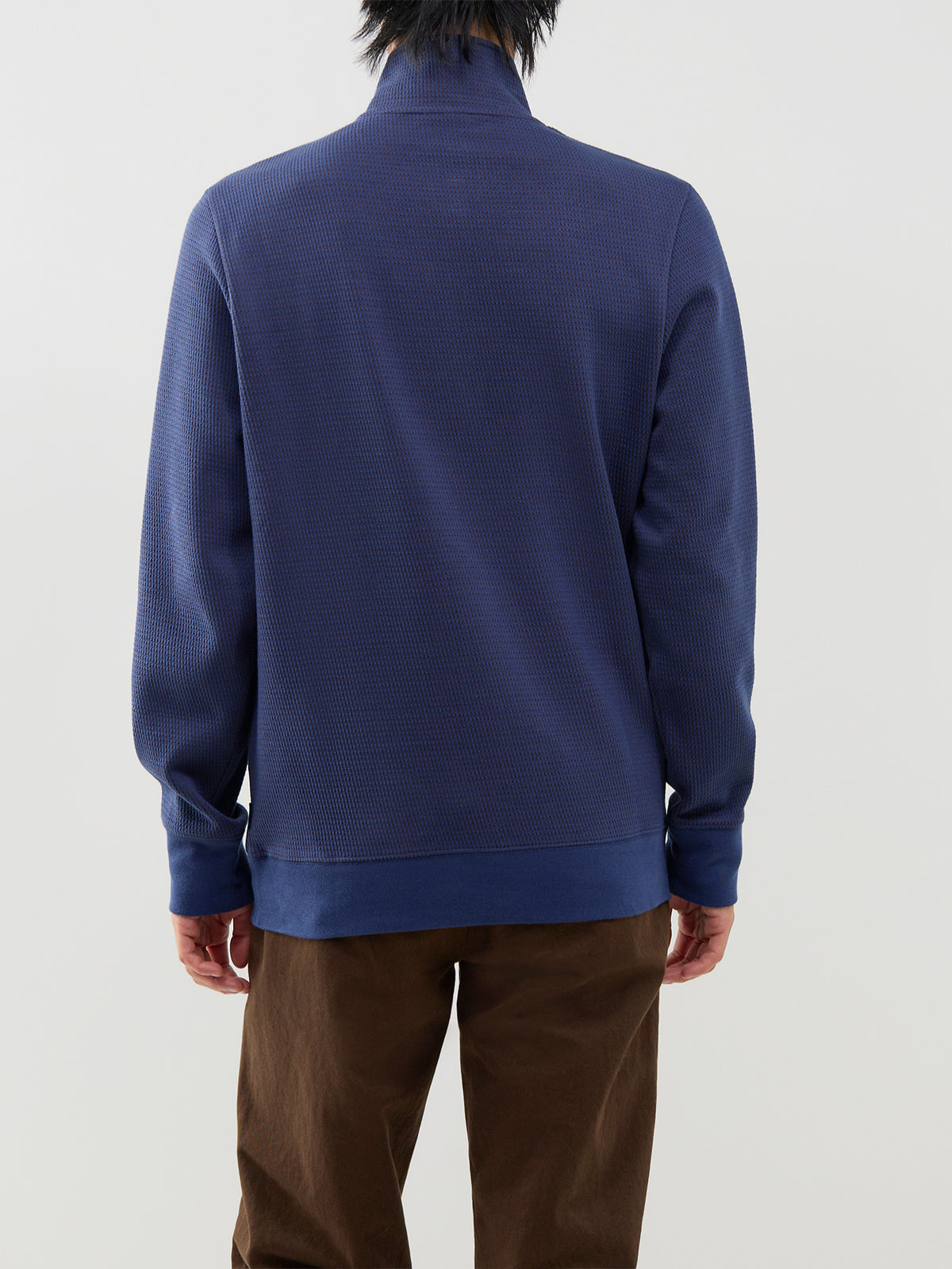 Textured Half-Zip Sweatshirt – Blue