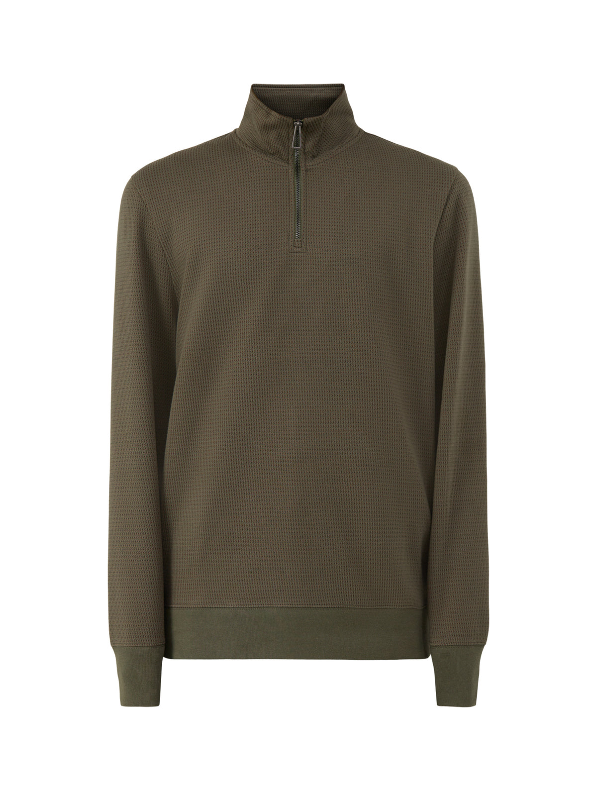 Textured Half-Zip Sweatshirt – Green