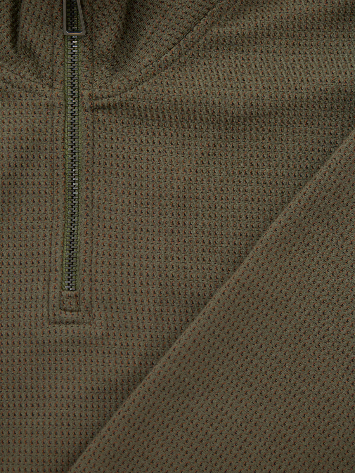 Textured Half-Zip Sweatshirt – Green