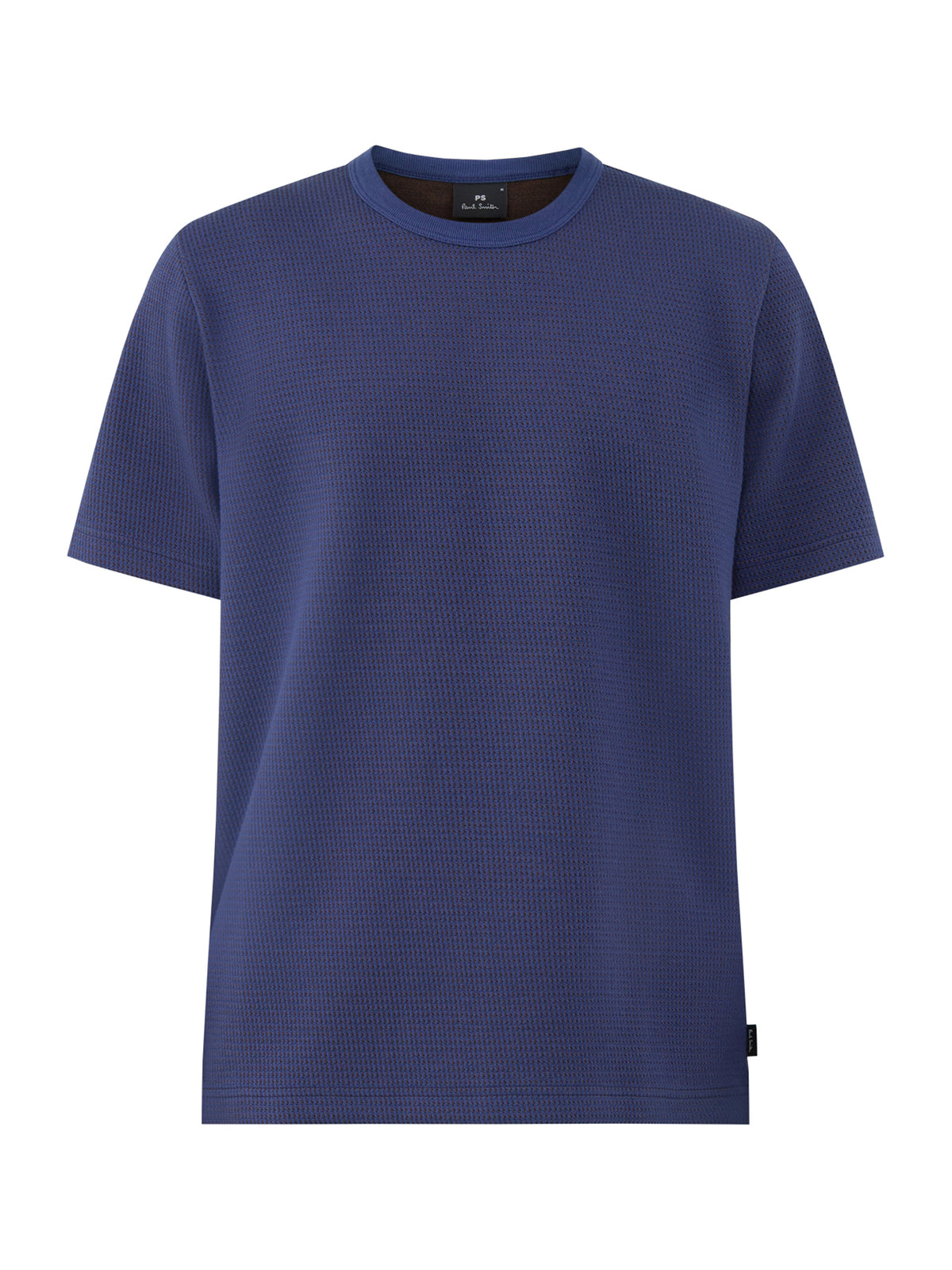 Cotton Blend Textured T-Shirt - Blue