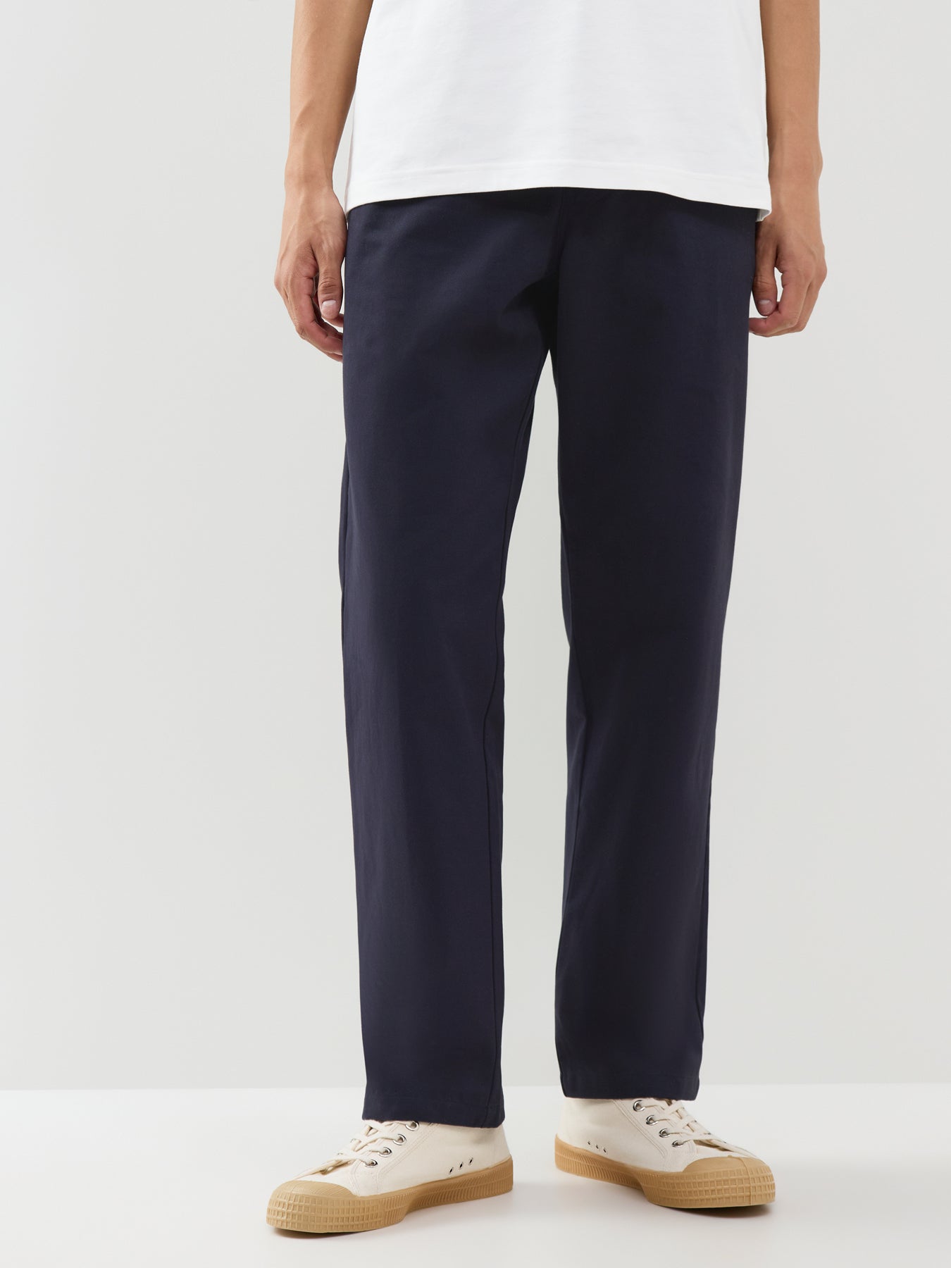 Cotton Tapered Chinos - Navy