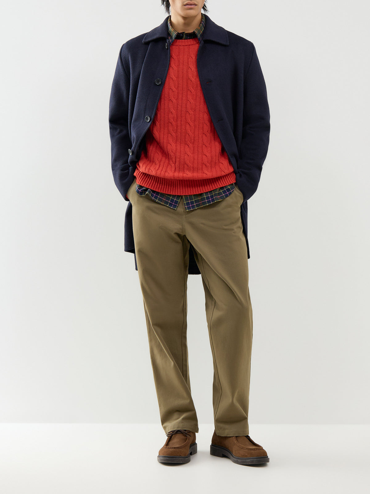 Cotton Tapered Chinos – Brown