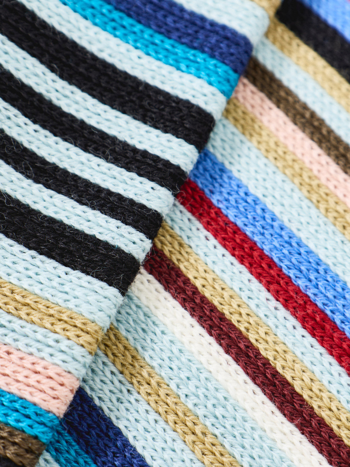 Iver Stripe Wool Scarf - Blue
