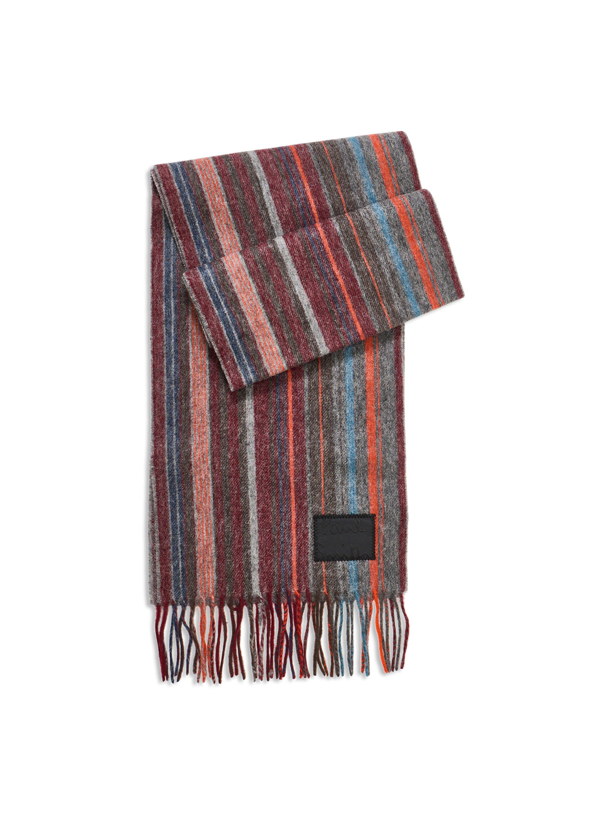 Lambswool Trent Stripe Scarf – Red
