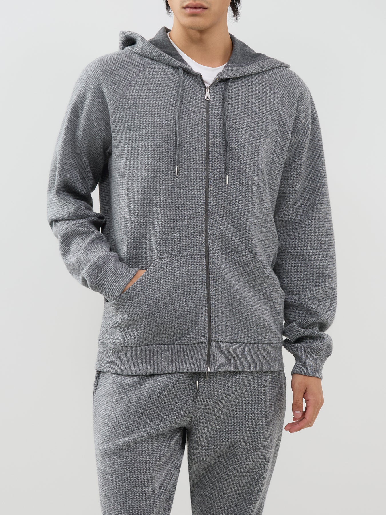 Cotton Dirk Zip-Through Loungewear Hoodie - Grey