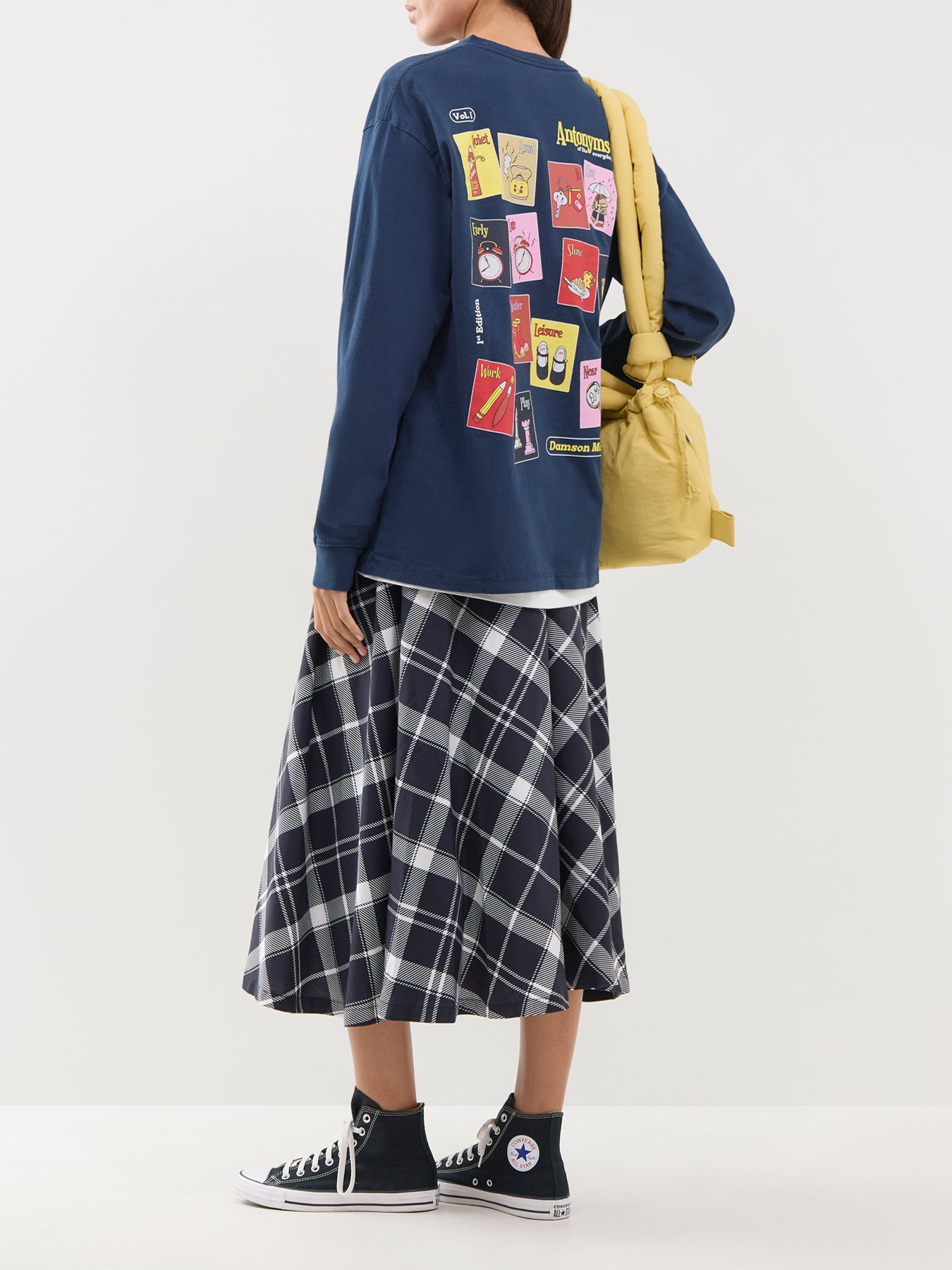 Organic Cotton Antonyms Long-Sleeved Graphic T-Shirt - Navy