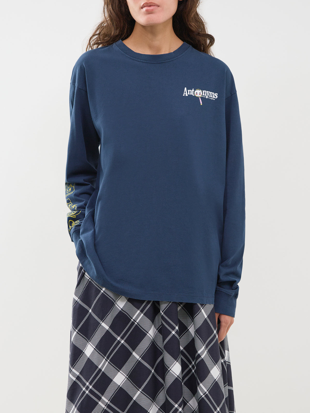 Organic Cotton Antonyms Long-Sleeved Graphic T-Shirt - Navy