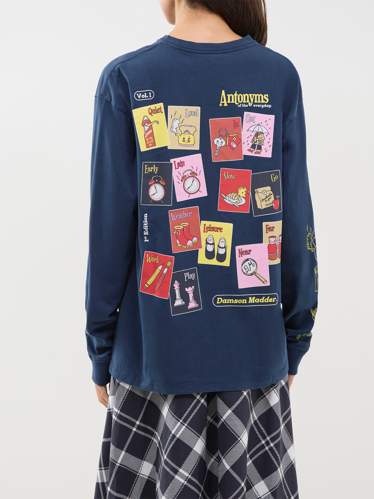 Organic Cotton Antonyms Long-Sleeved Graphic T-Shirt - Navy