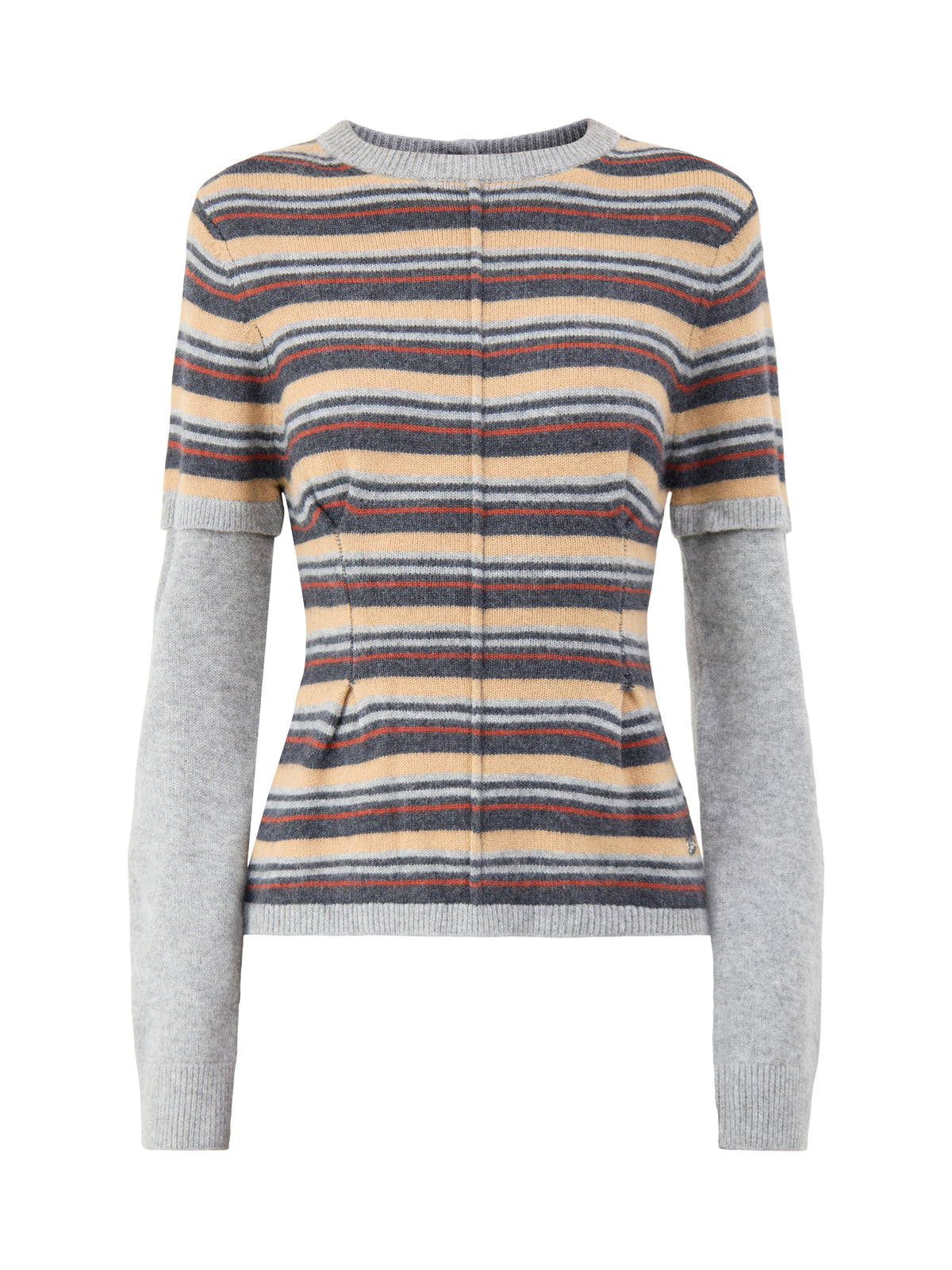 Clara Merino Wool Double-Sleeve Striped Jumper - Multi