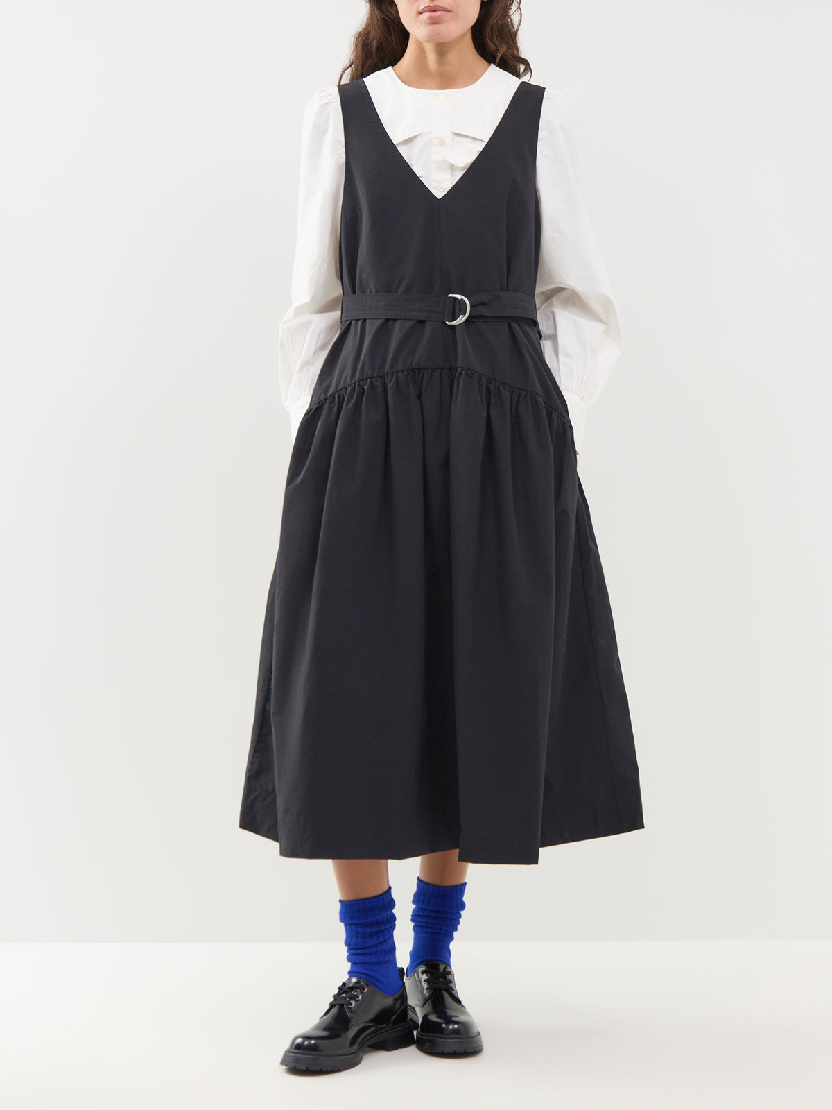 Cotton Blend Dallas Midi Dress - Black