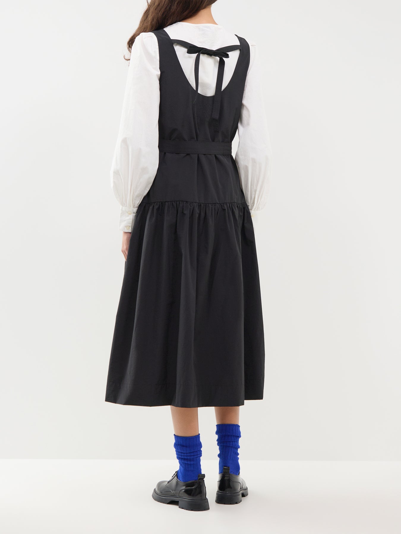 Cotton Blend Dallas Midi Dress - Black