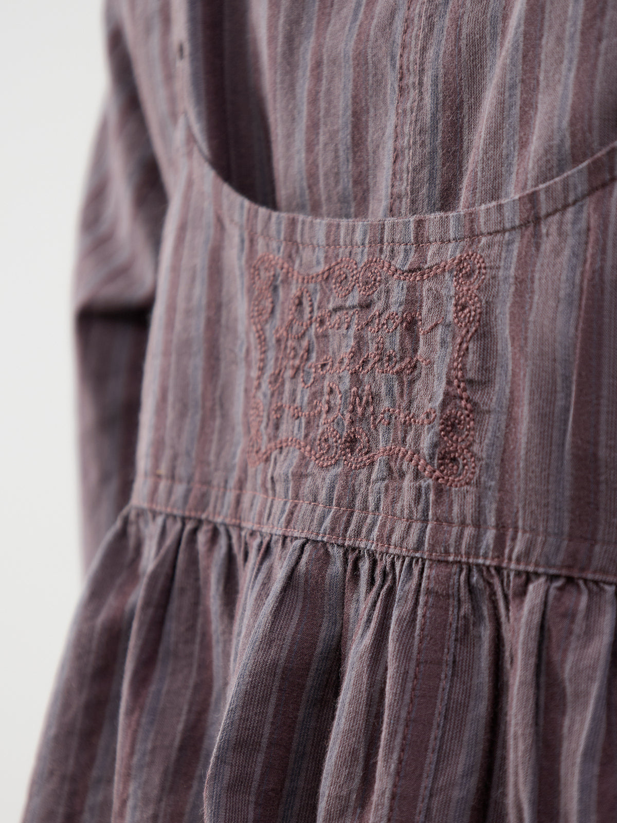 Indie Cotton Double Layer Shirt With Cami – Merlot Stripe