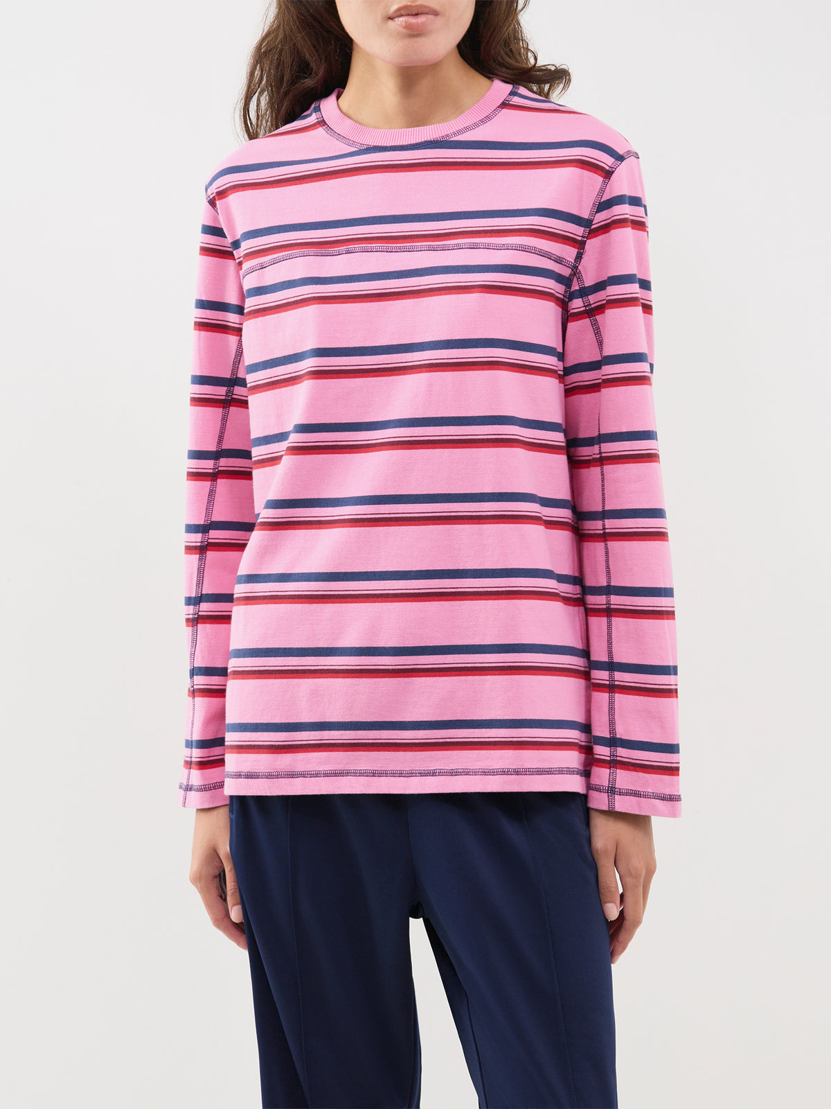 Cotton Samara T-Shirt - Pink Stripe