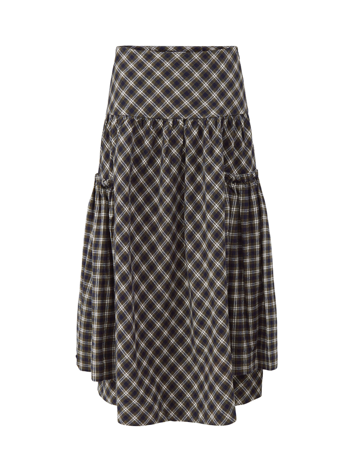 Organic Cotton Raya Midi Skirt - Lyra Check