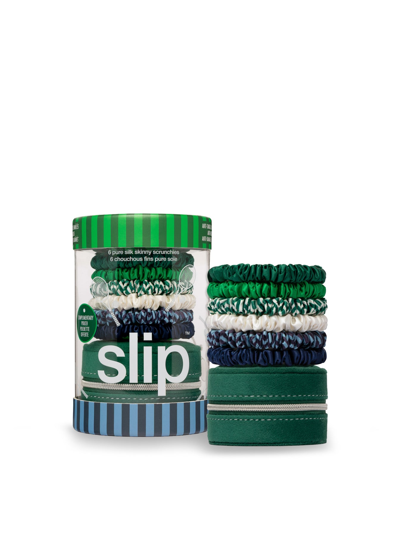 Pure Silk Skinny Scrunchies with Complimentary Pouch