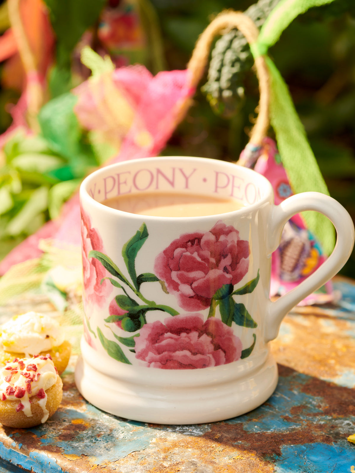 Pink Peony Half Pint Mug