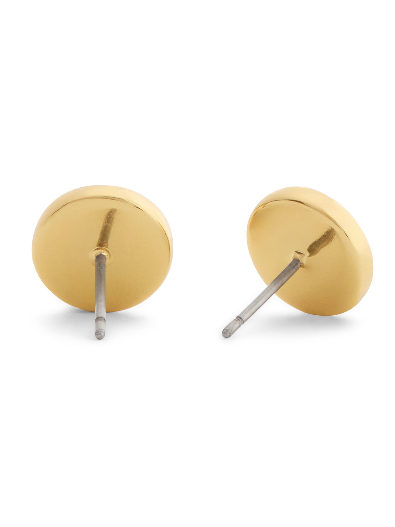 Textured C Coin Stud Earrings Gold