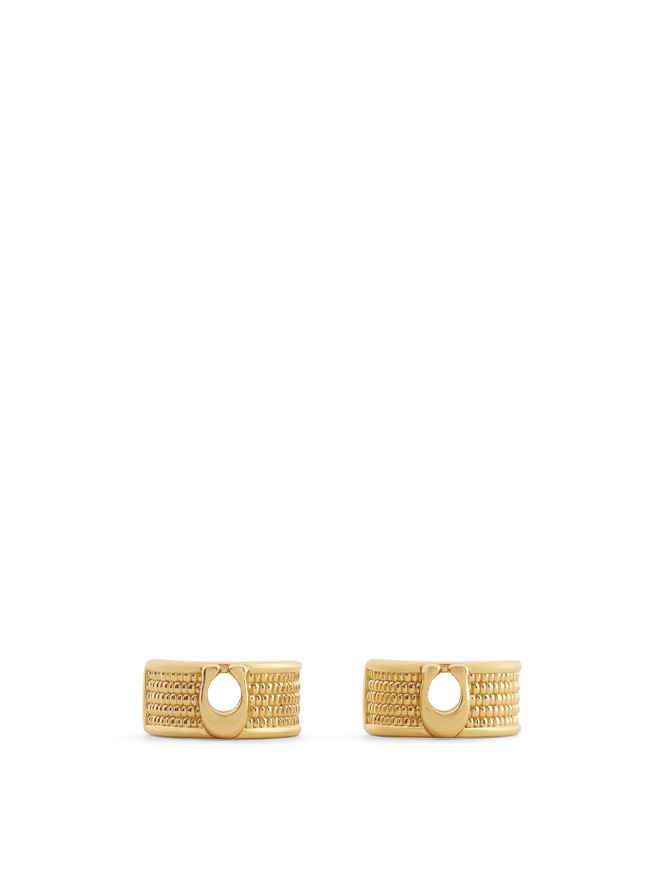 Textured C Huggie Earrings Gold