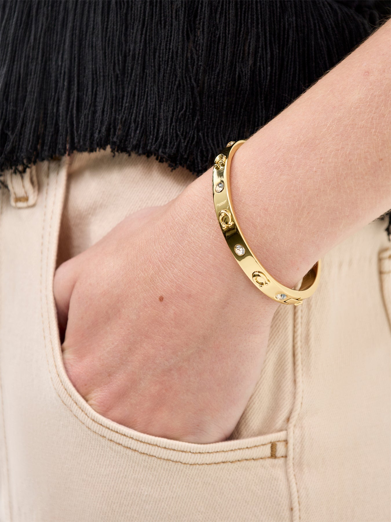 C Hinged Bangle Gold