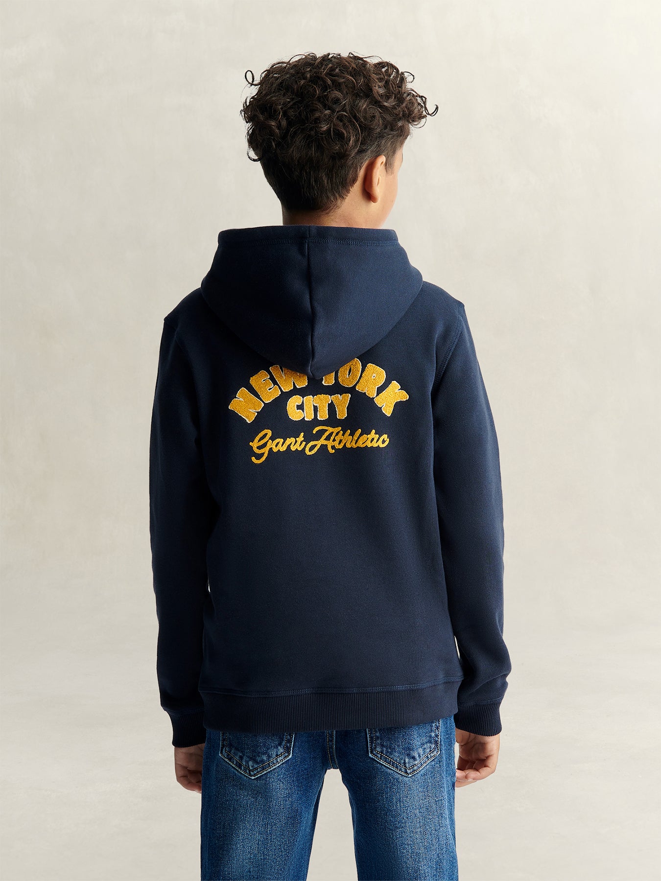 New York Graphic Overhead Hoodie Navy