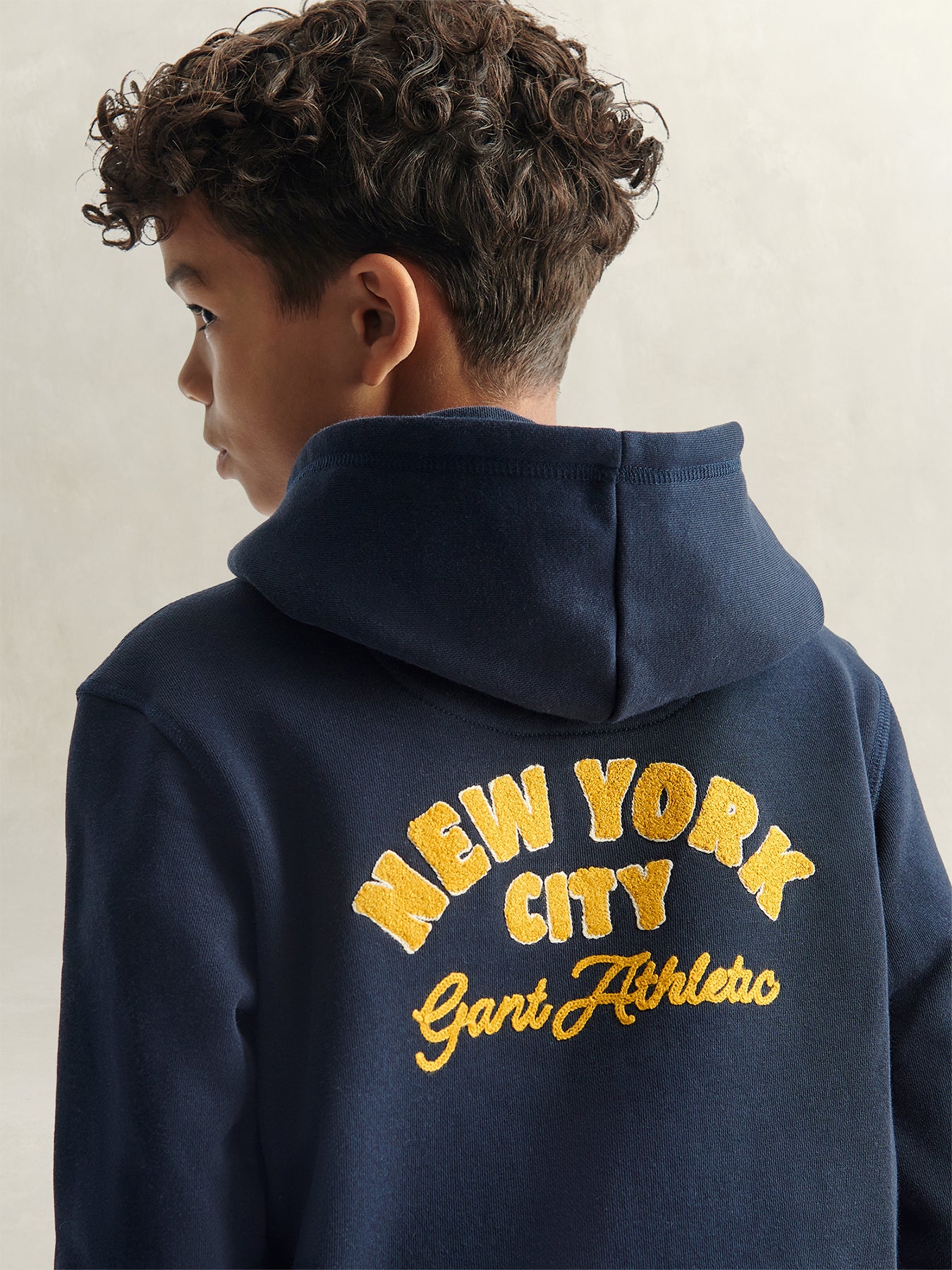 New York Graphic Overhead Hoodie Navy
