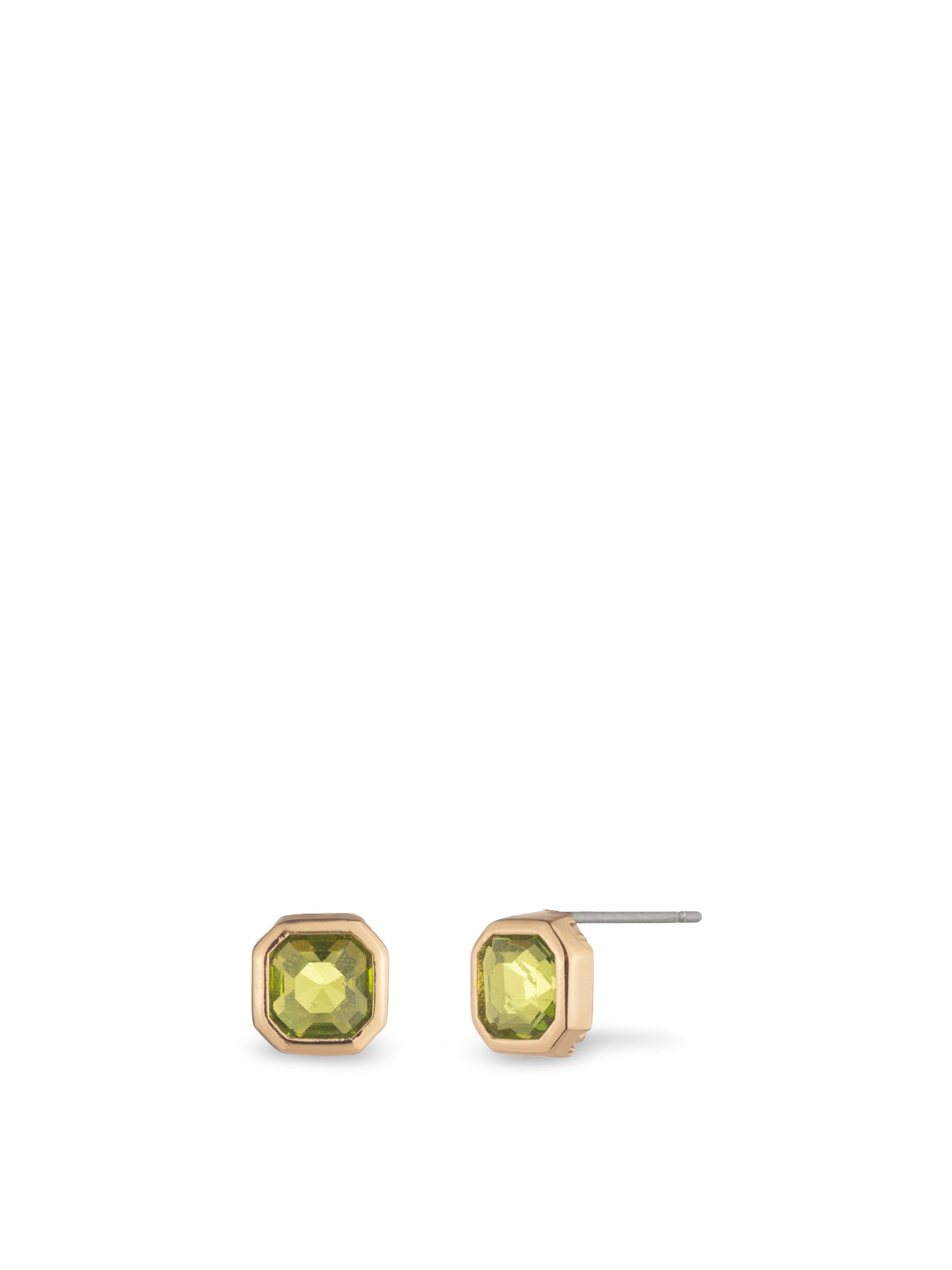 Stone Stud Earrings Gold