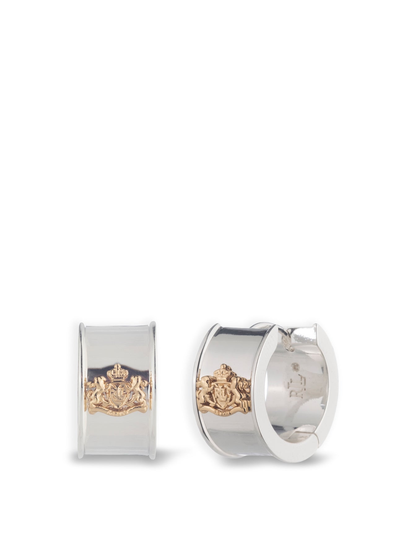18mm Logo Hoop Earrings Silver