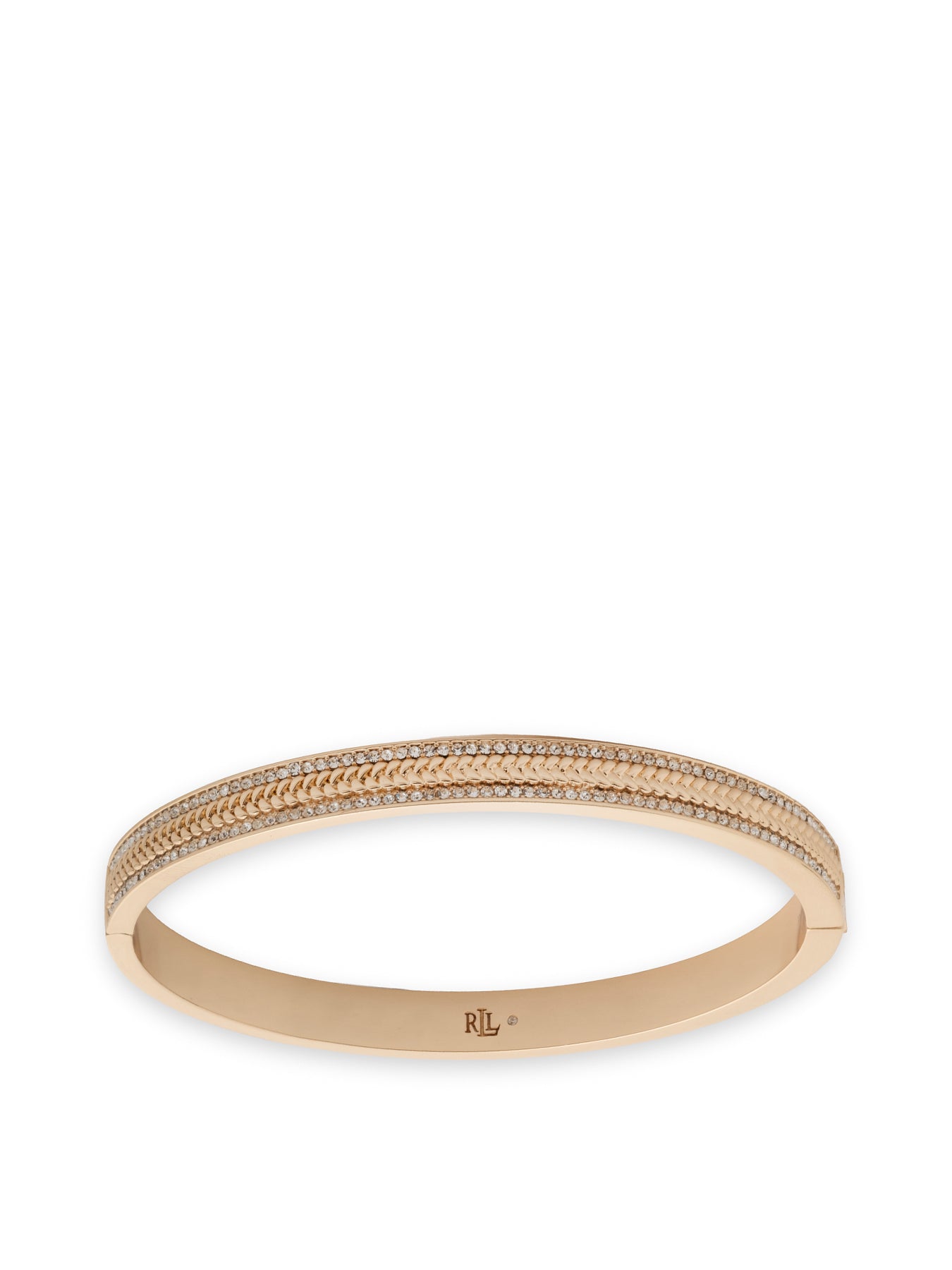 Pavé Herringbone Bangle - Gold
