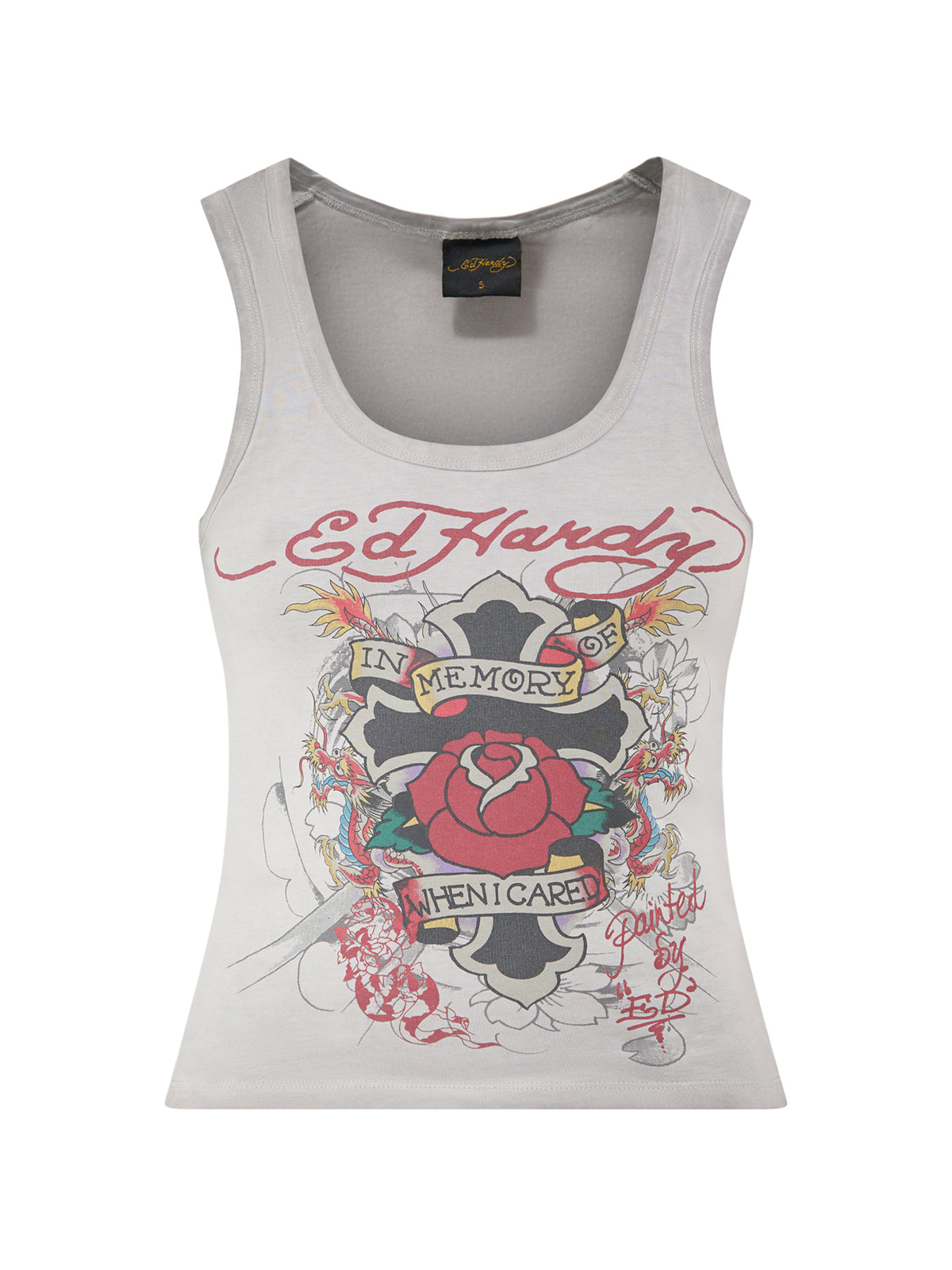 Cotton In Memory Of When I Cared Vest Top - Grey