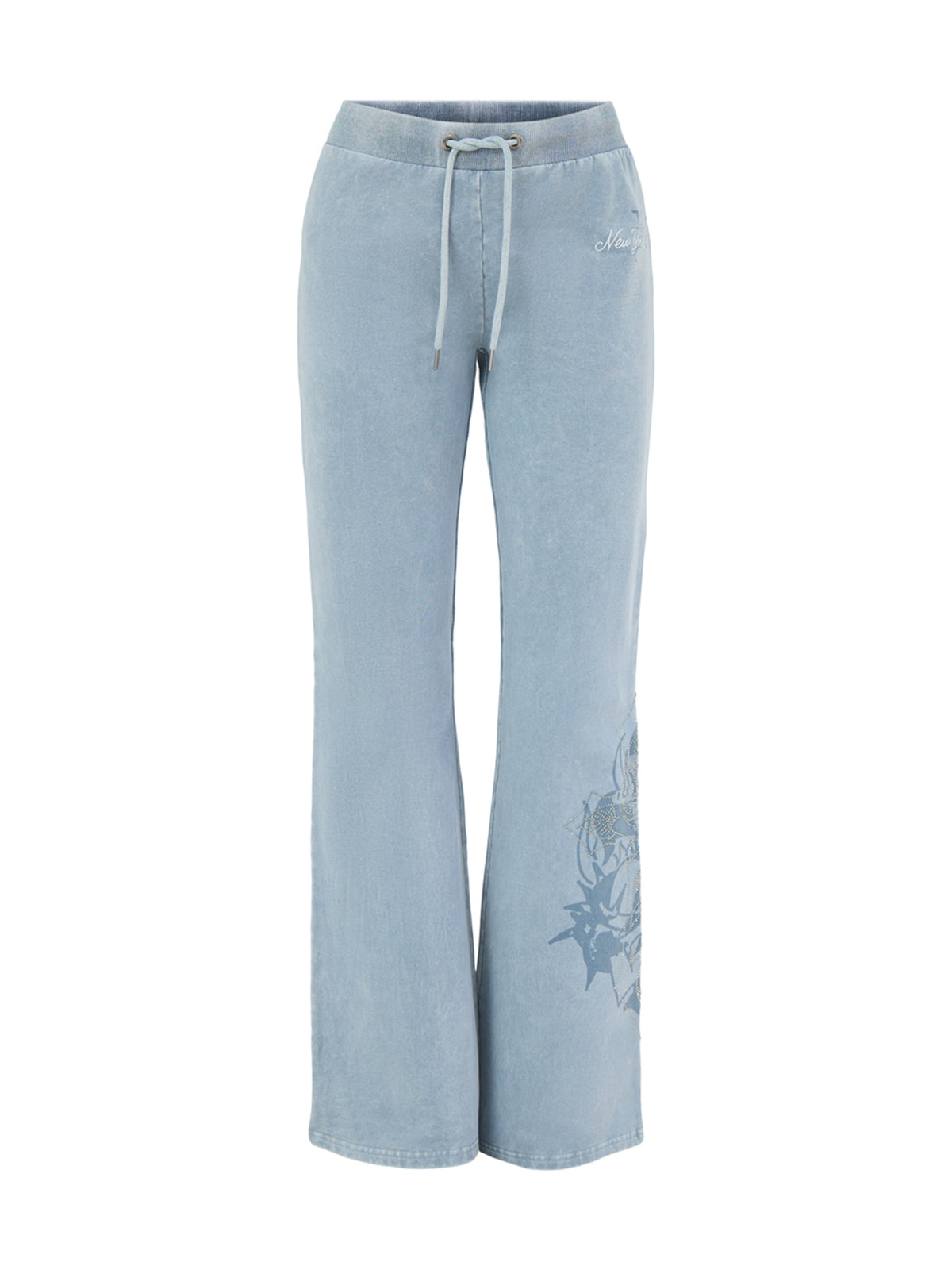 Cotton Cross & Thorns Flared Joggers - Blue
