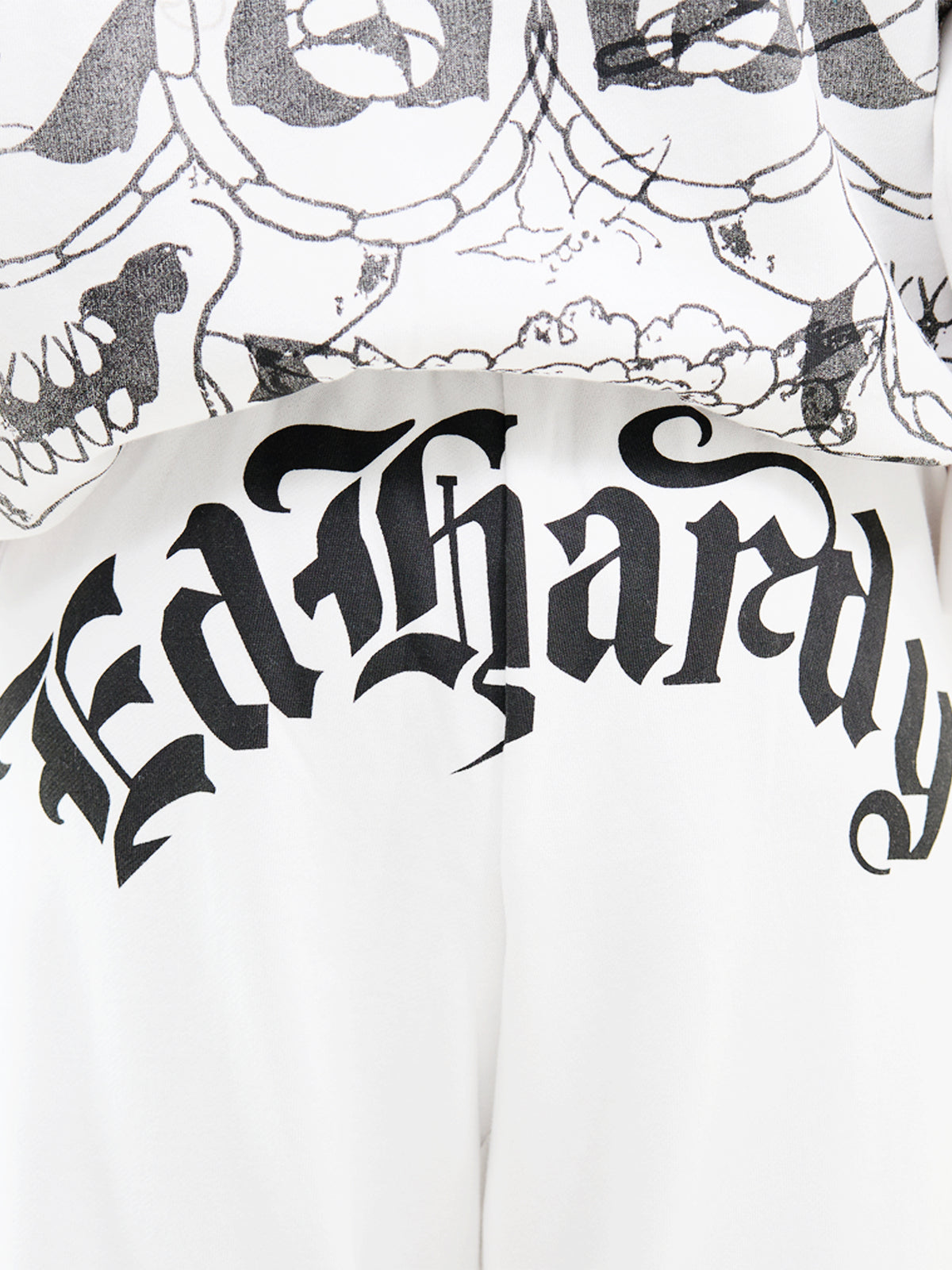 Cotton Gothic Dragon Relaxed Joggers - White