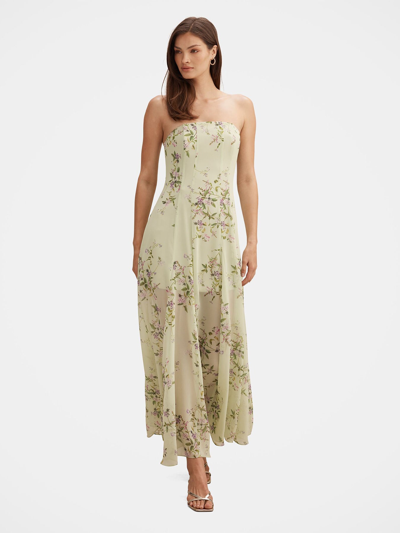 Kimora Strapless Midi Dress Green