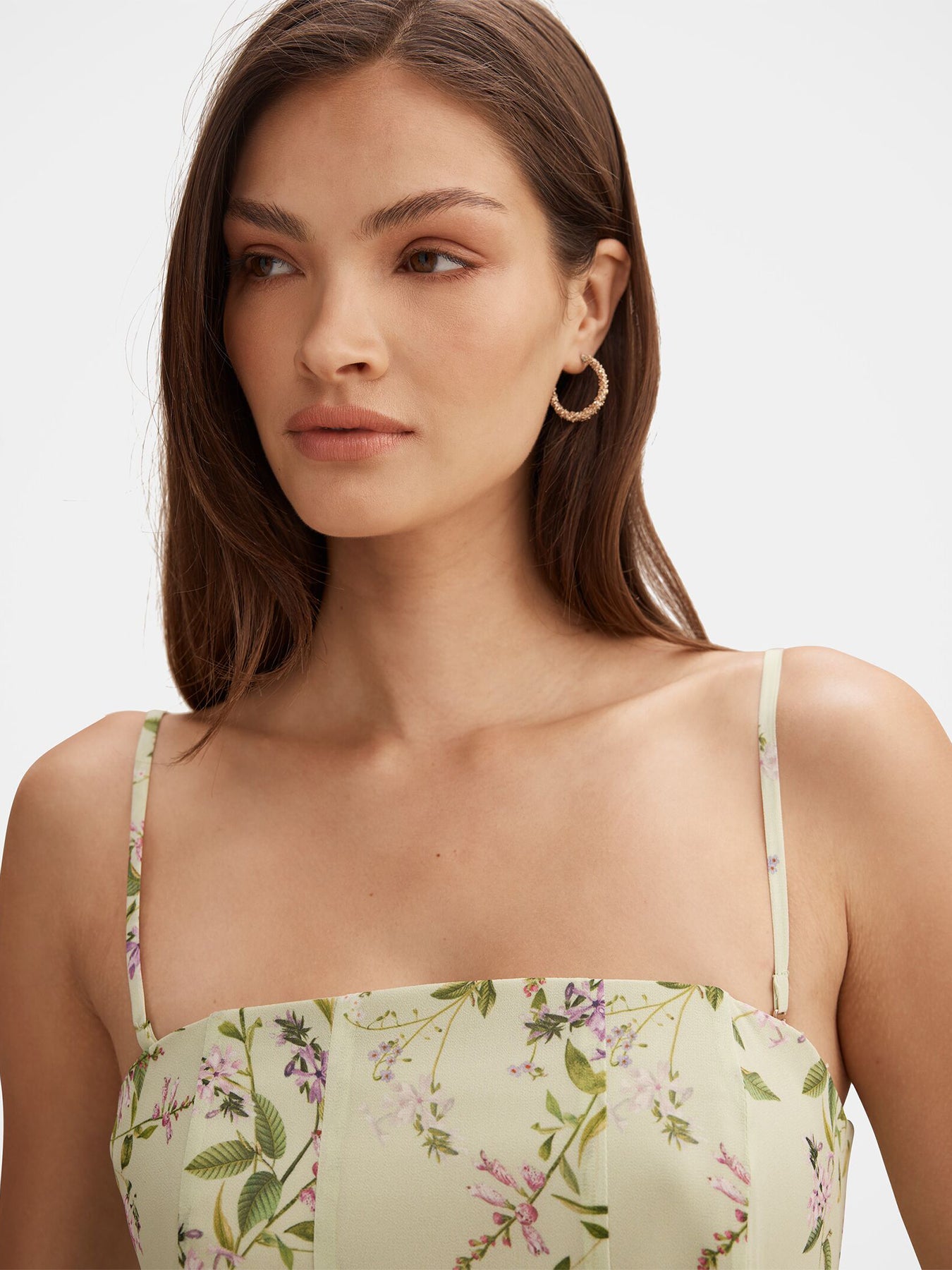 Kimora Strapless Midi Dress Green