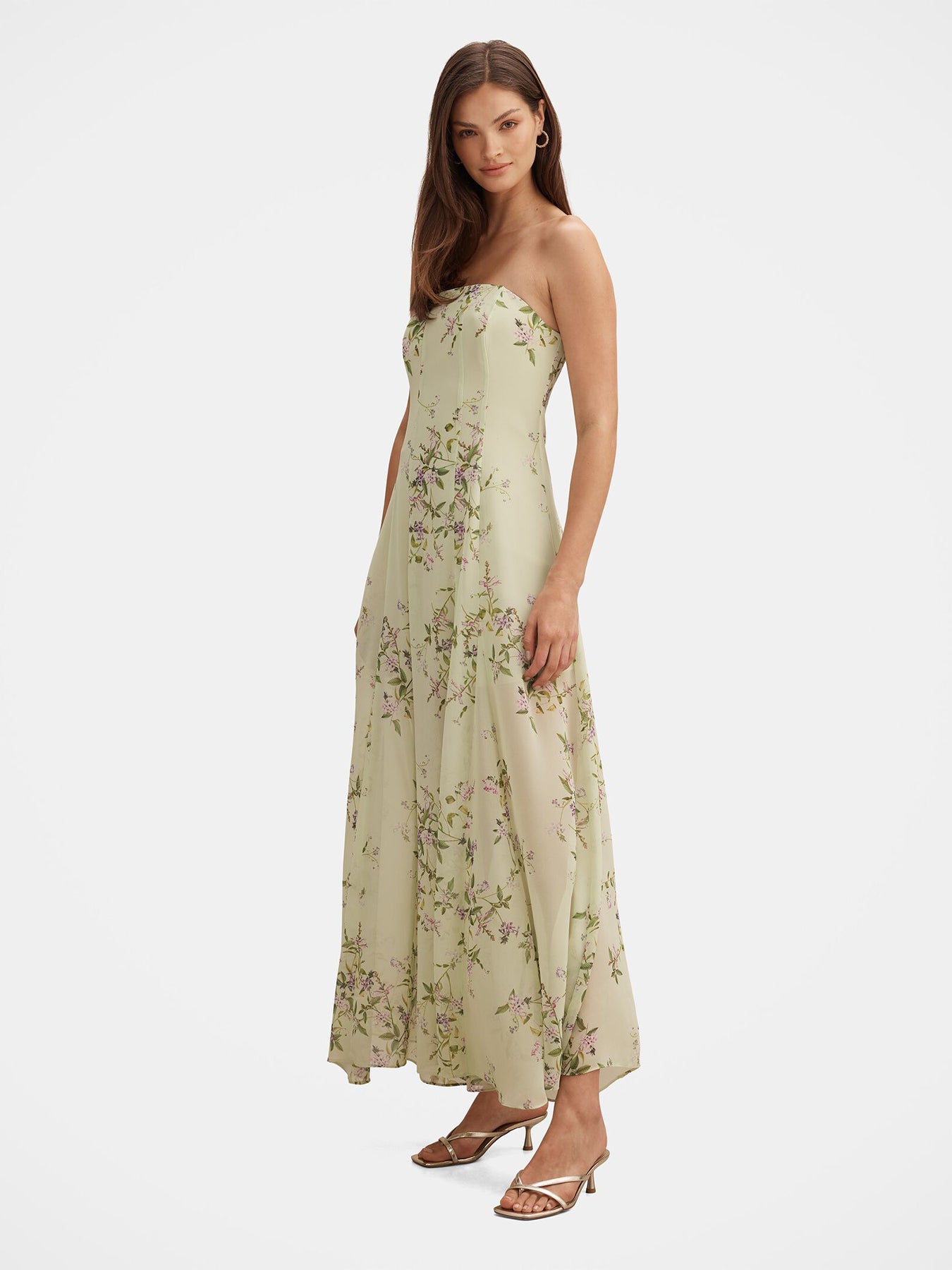 Kimora Strapless Midi Dress Green
