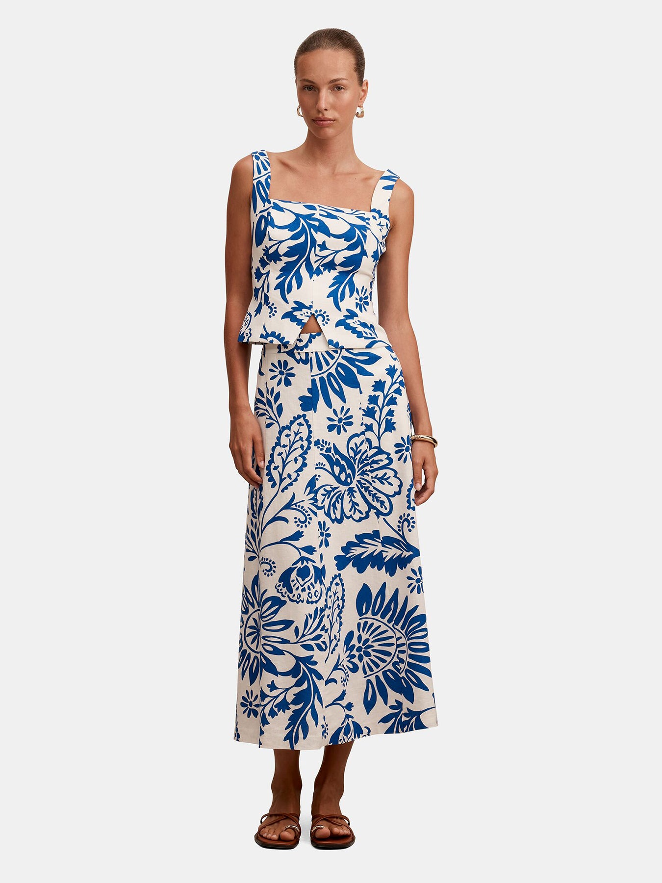 Darcy Printed Top Blue