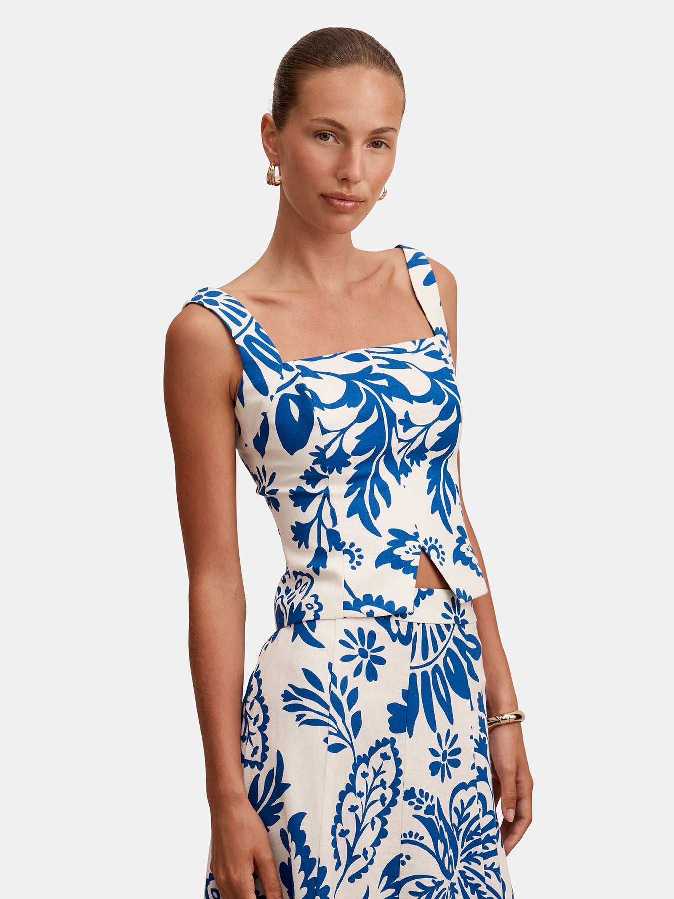 Darcy Printed Top Blue