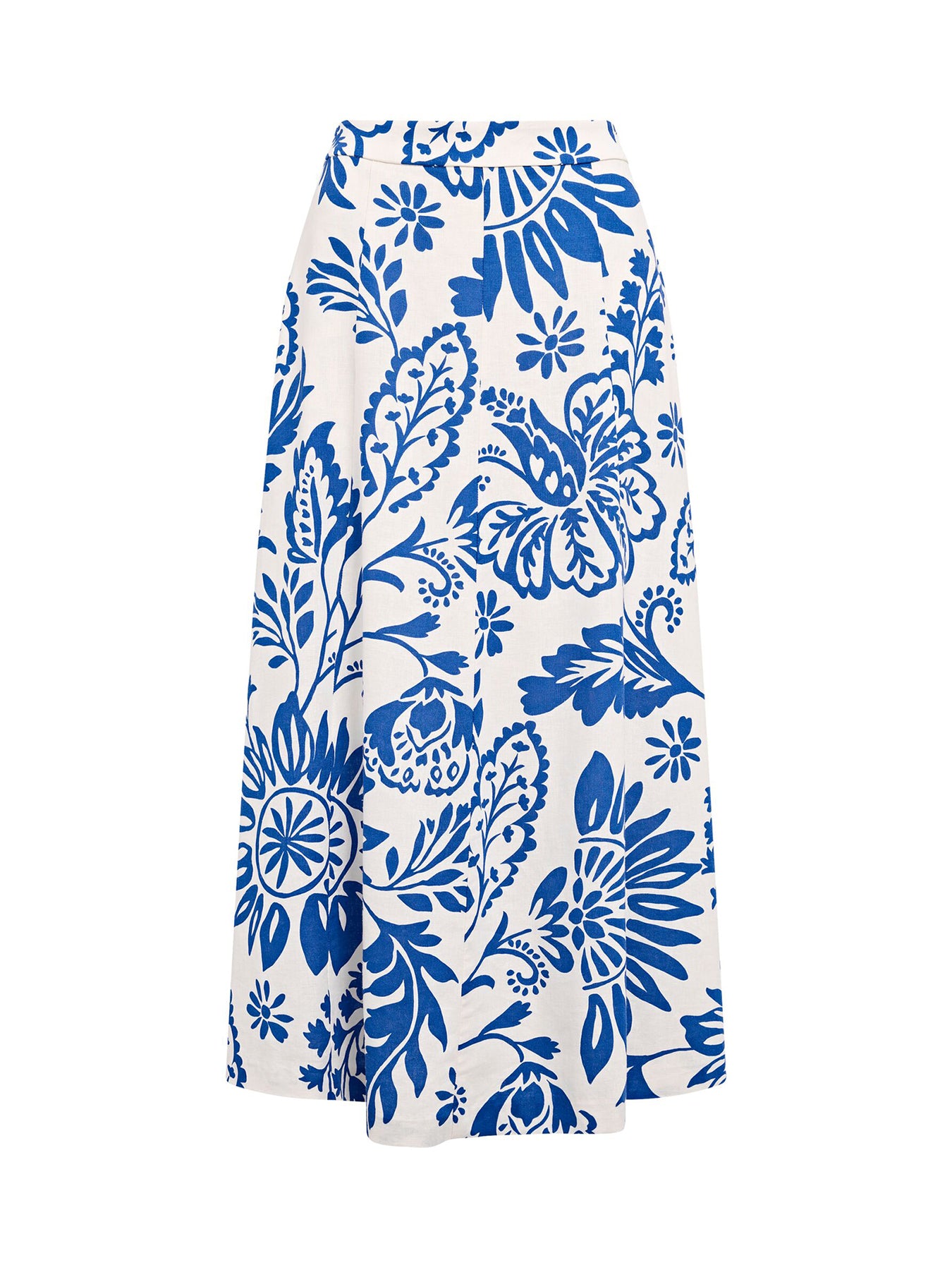 Darcy Printed Midi Skirt Blue
