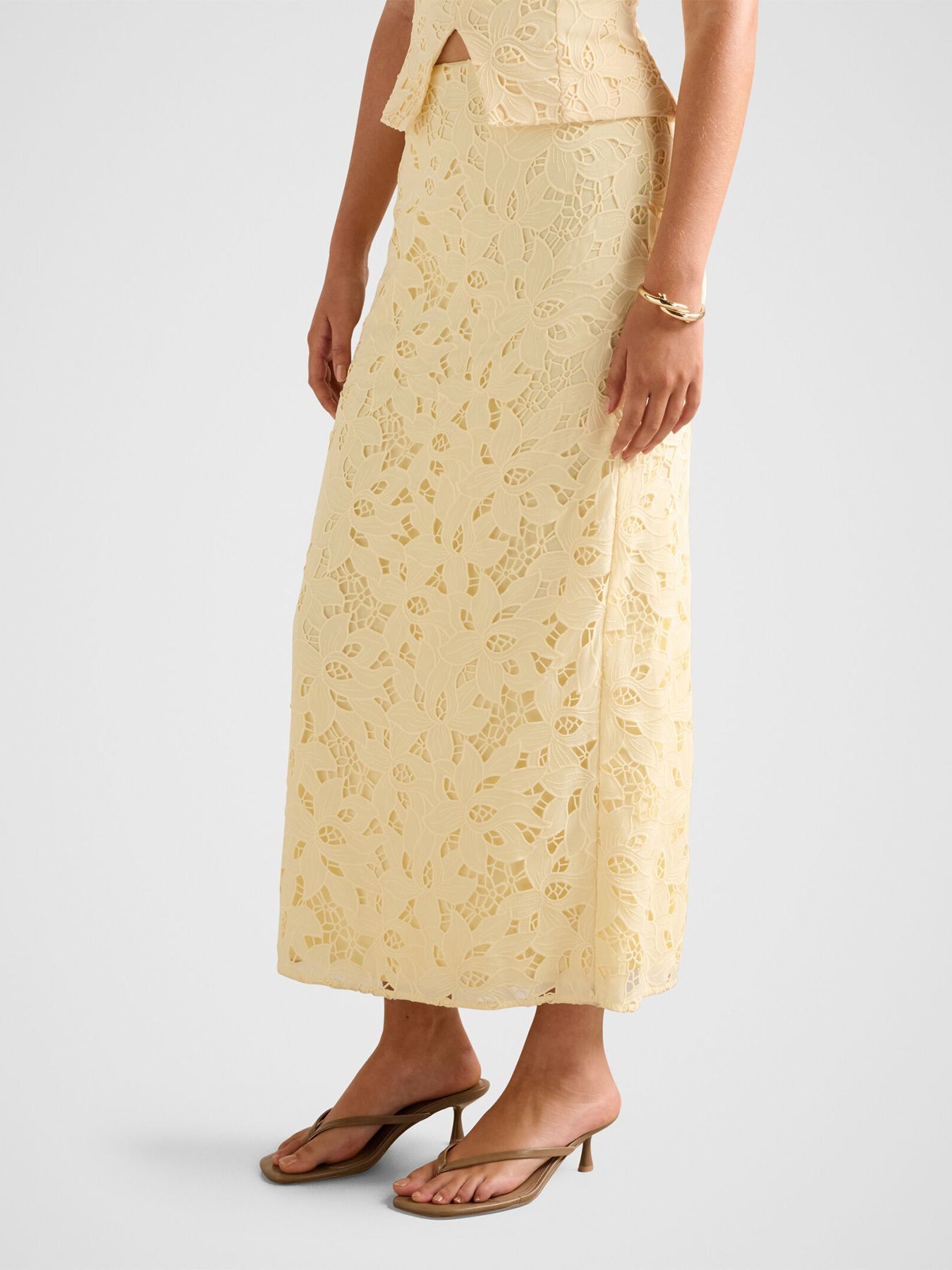 Andie Lace Maxi Skirt Yellow