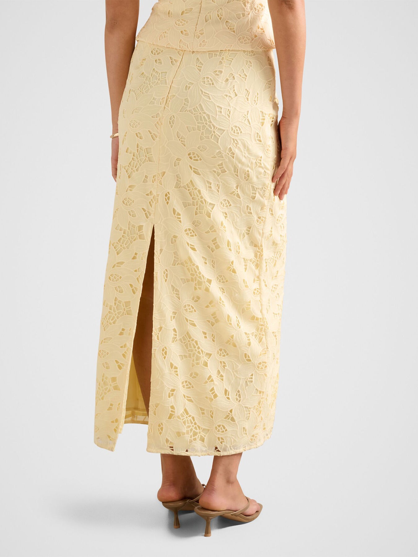 Andie Lace Maxi Skirt Yellow