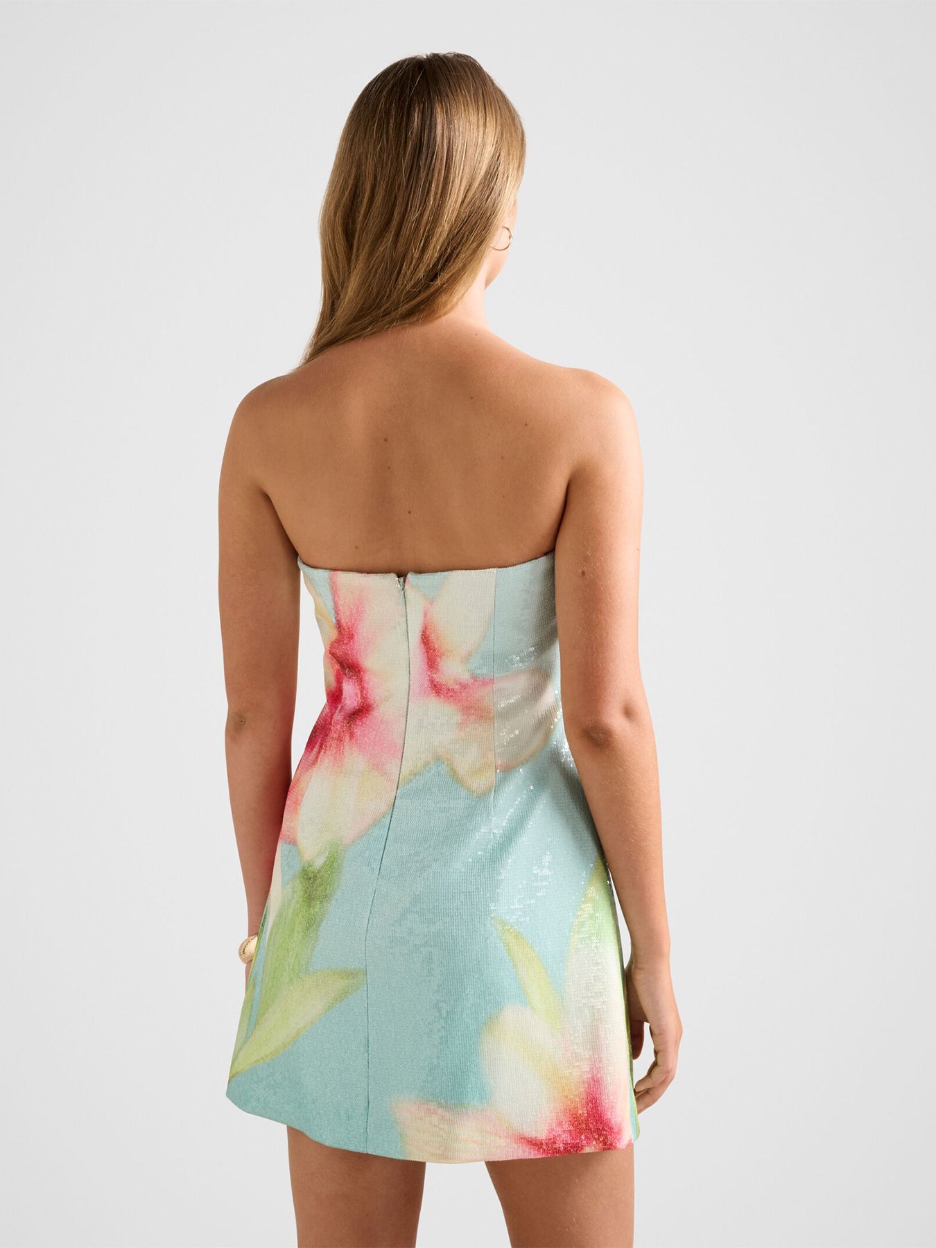 Ria Strapless Sequin Mini Dress Blue