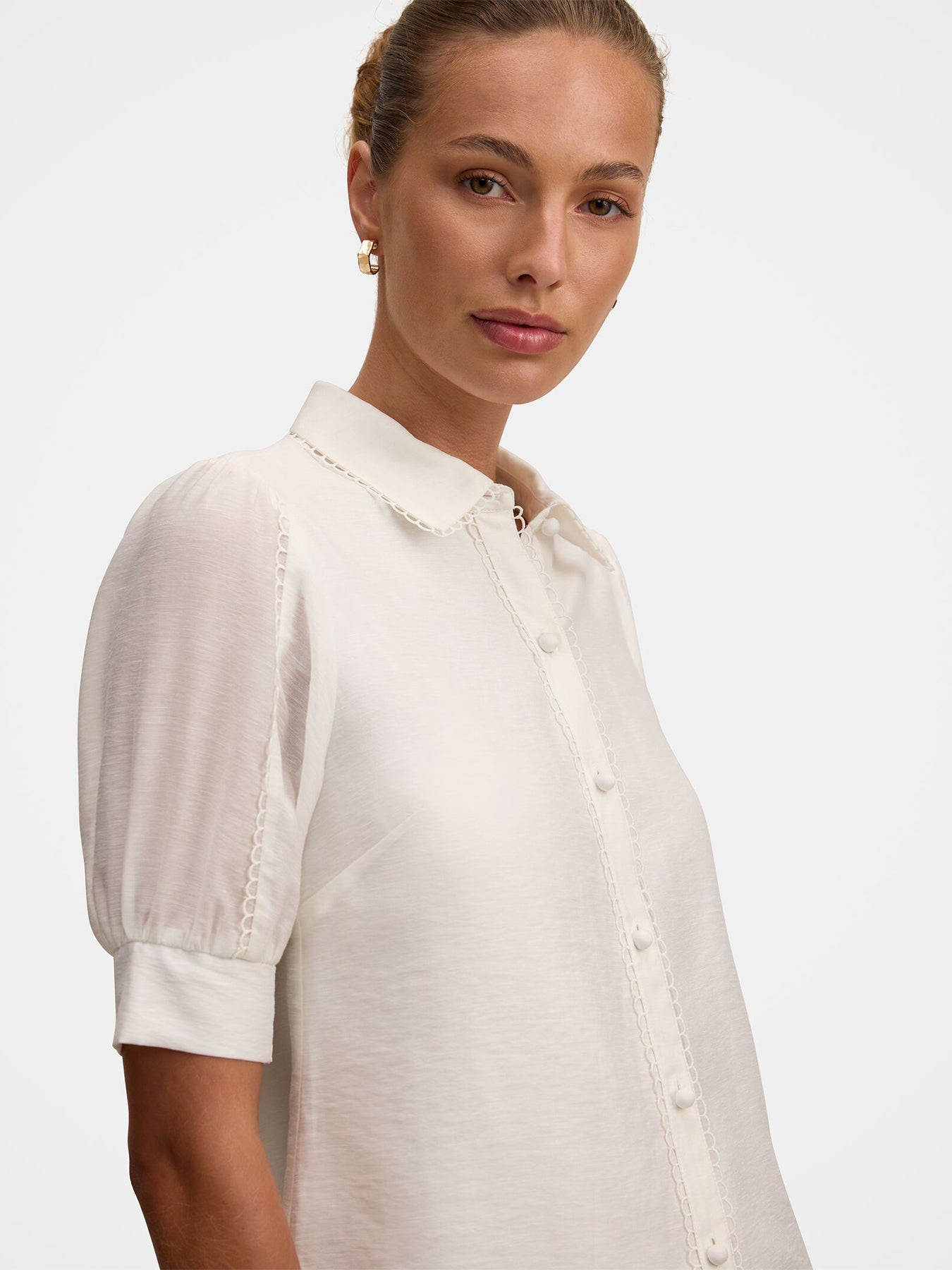 Finley Trim Detail Blouse White