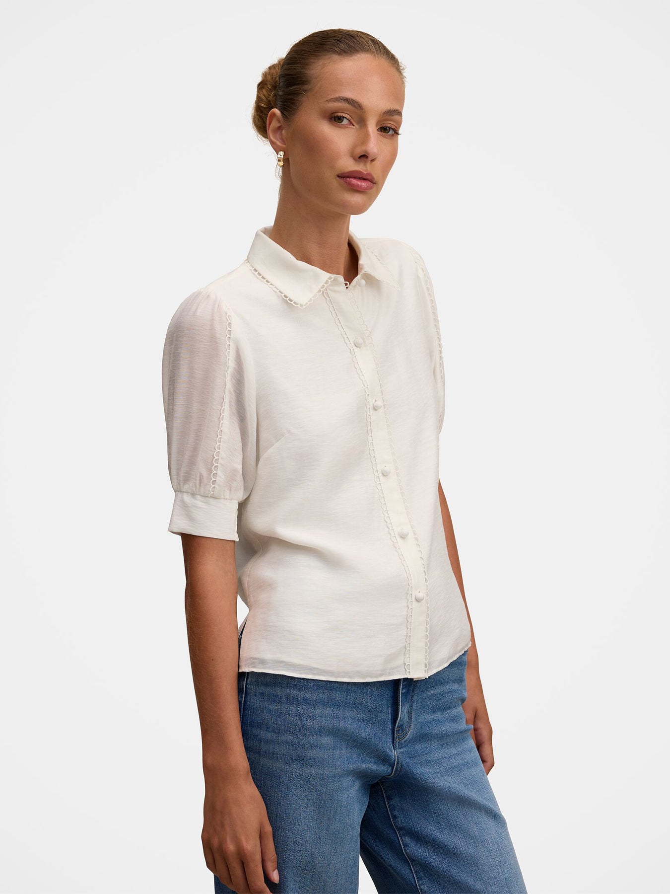 Finley Trim Detail Blouse White