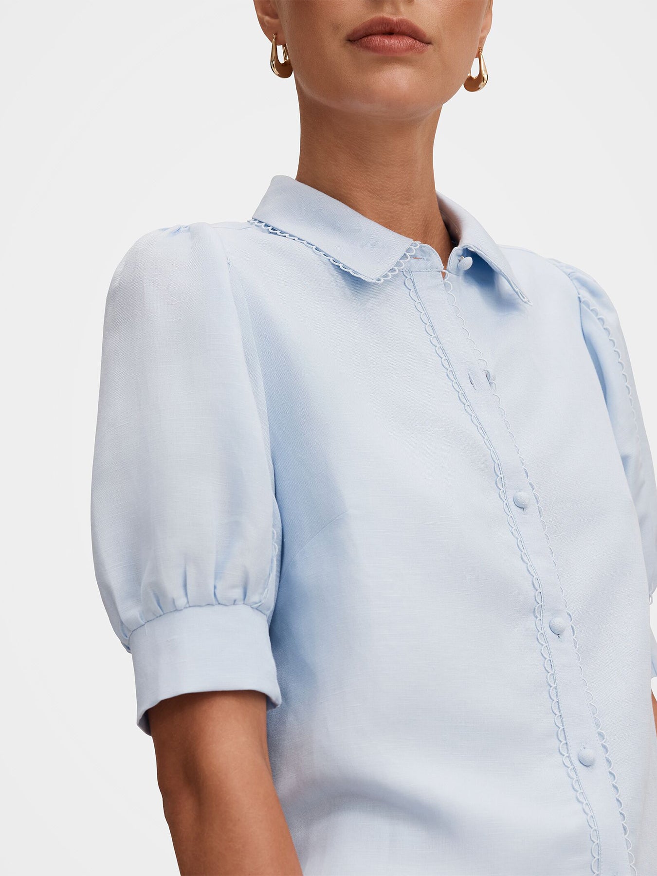 Finley Trim Detail Blouse Blue